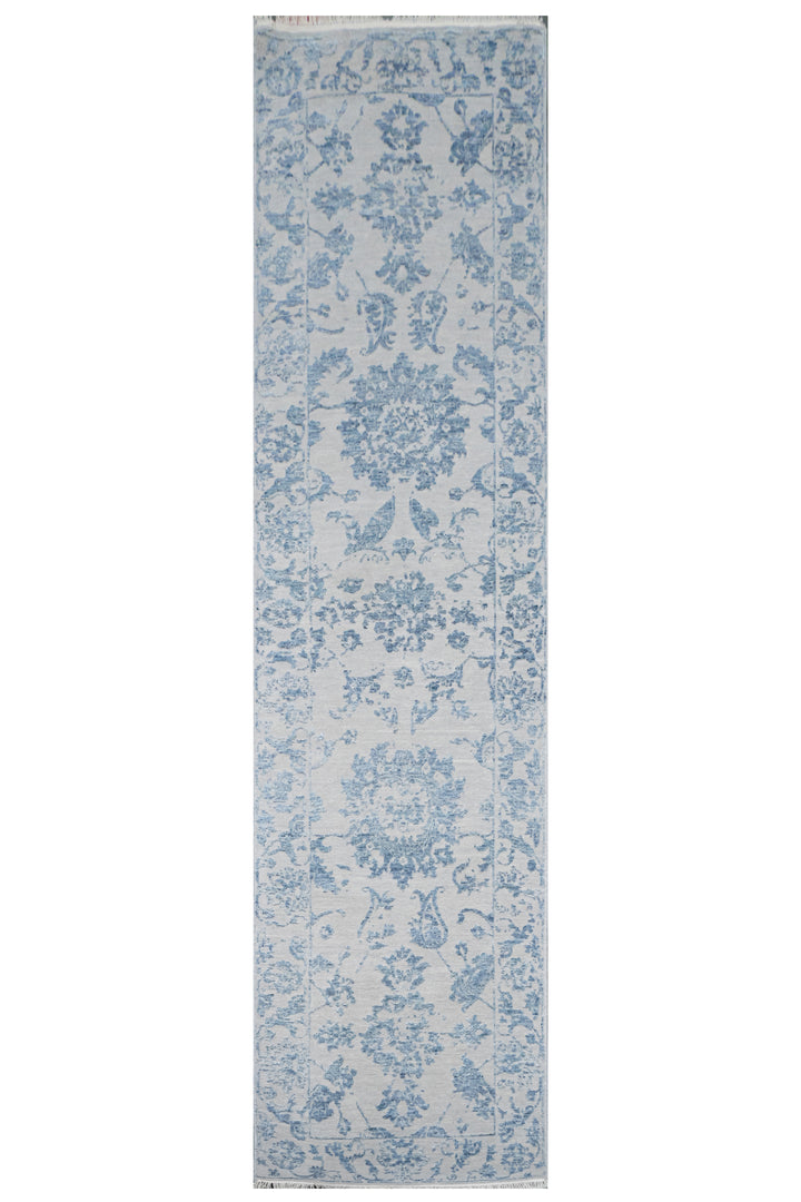 Handknotted Carpet DIA- 472 JK-A, Silver & Blue