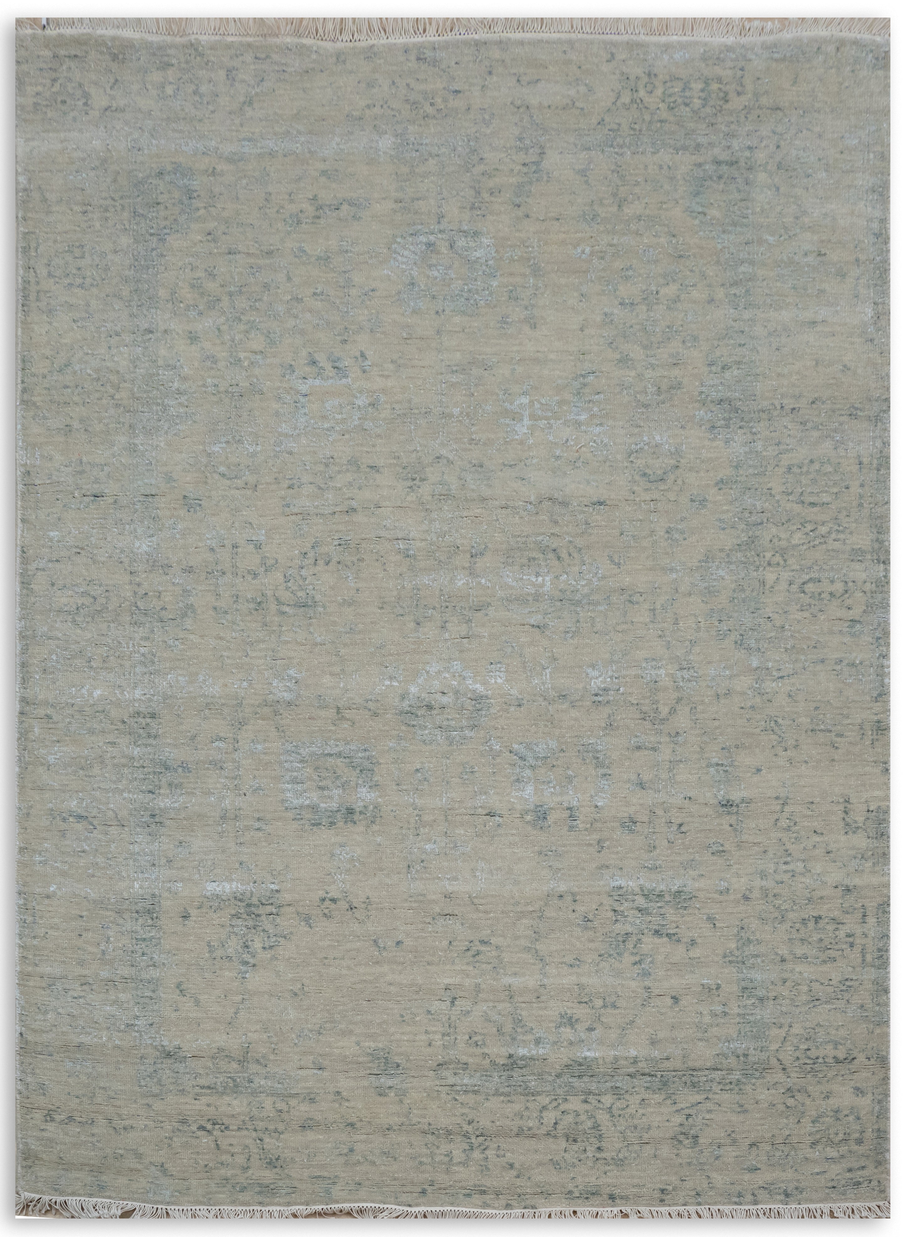 Handknotted Carpet DIA-520 VASE 3, Spanish Gray and Dim Gray