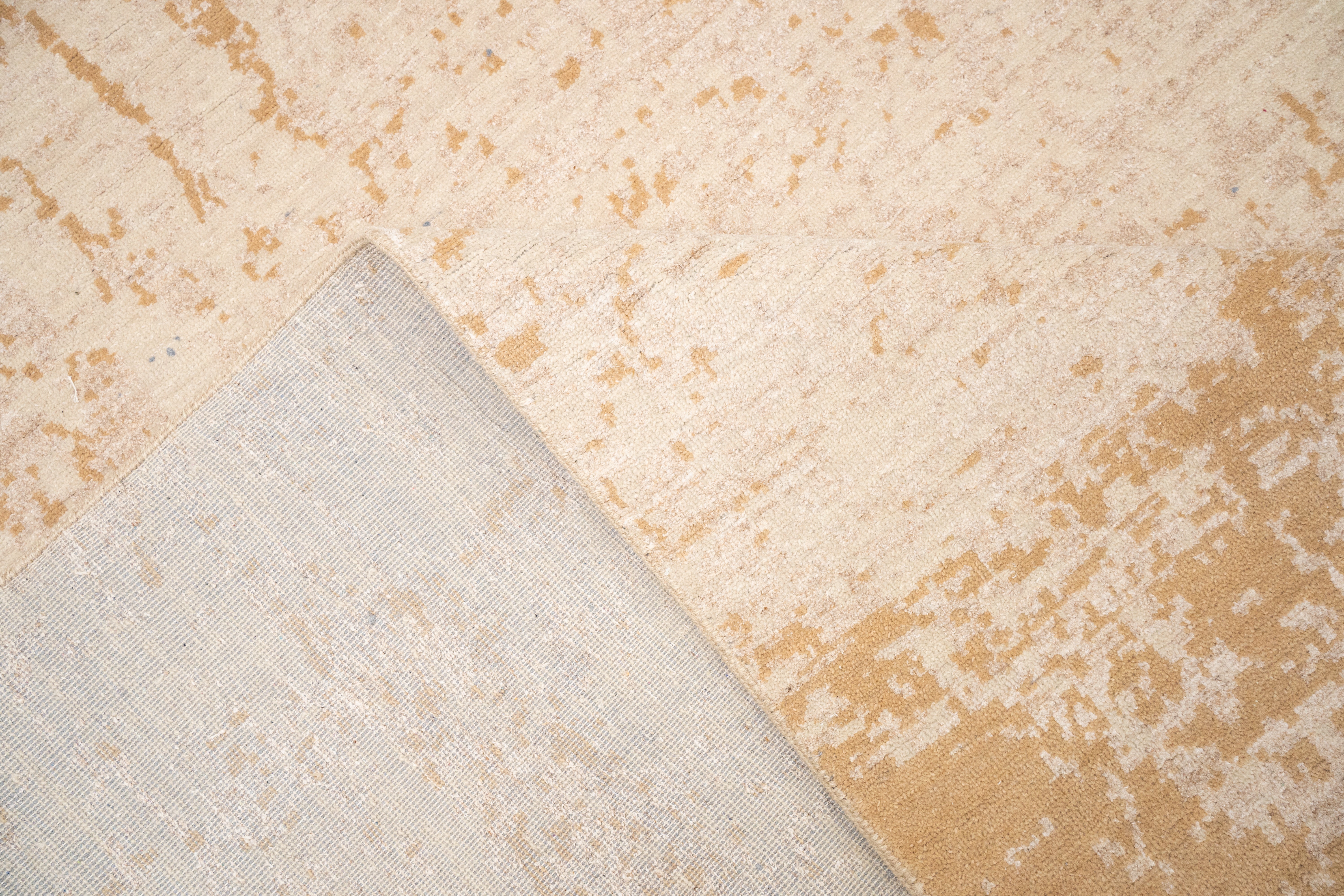 Abstract Design  Handknotted Carpet DIA: 521 GALAXY AJ,  Almond & Gold (Crayola)