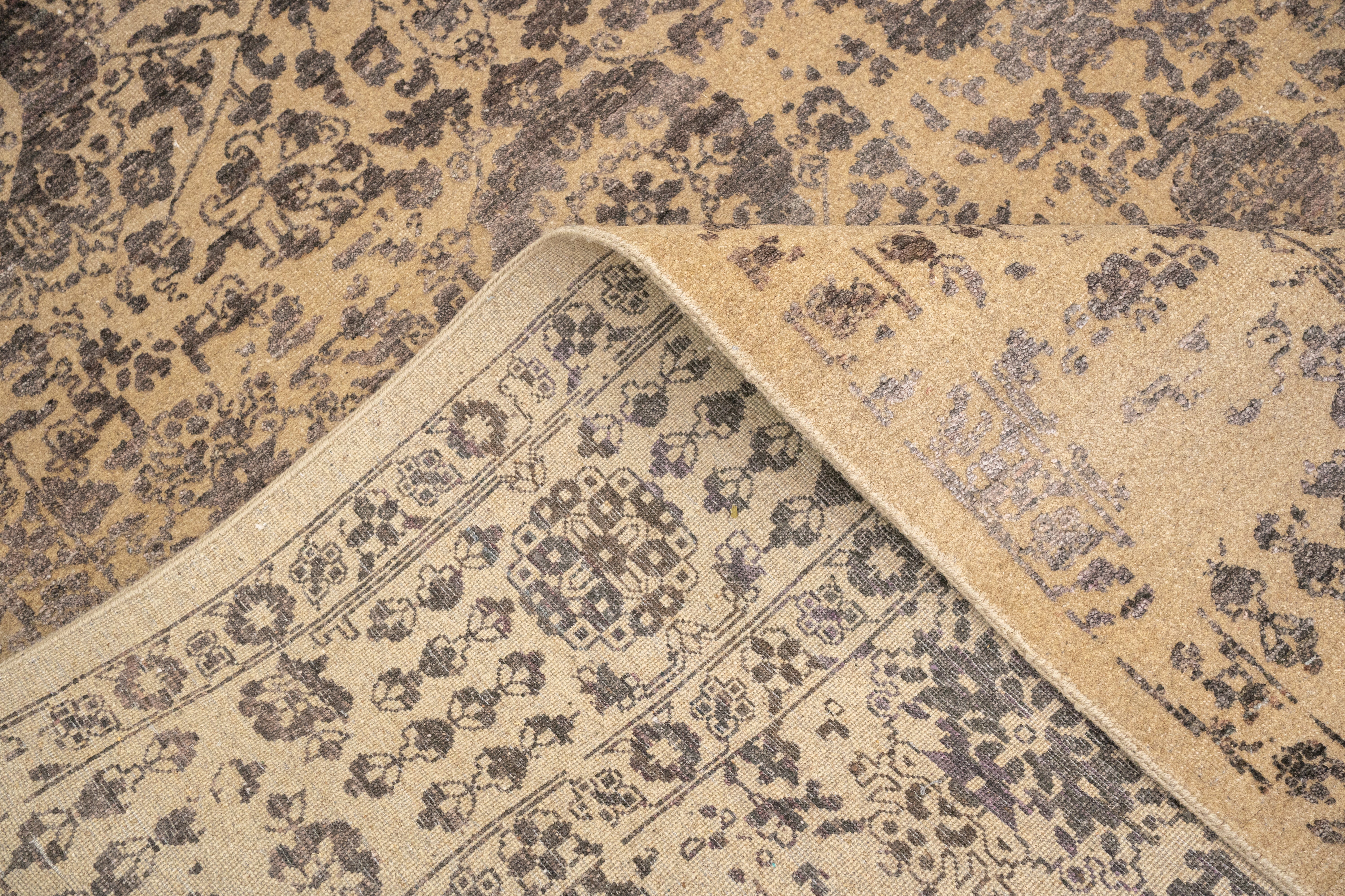 Handknotted Carpet, DIA: 527 Modern, Natural & Black