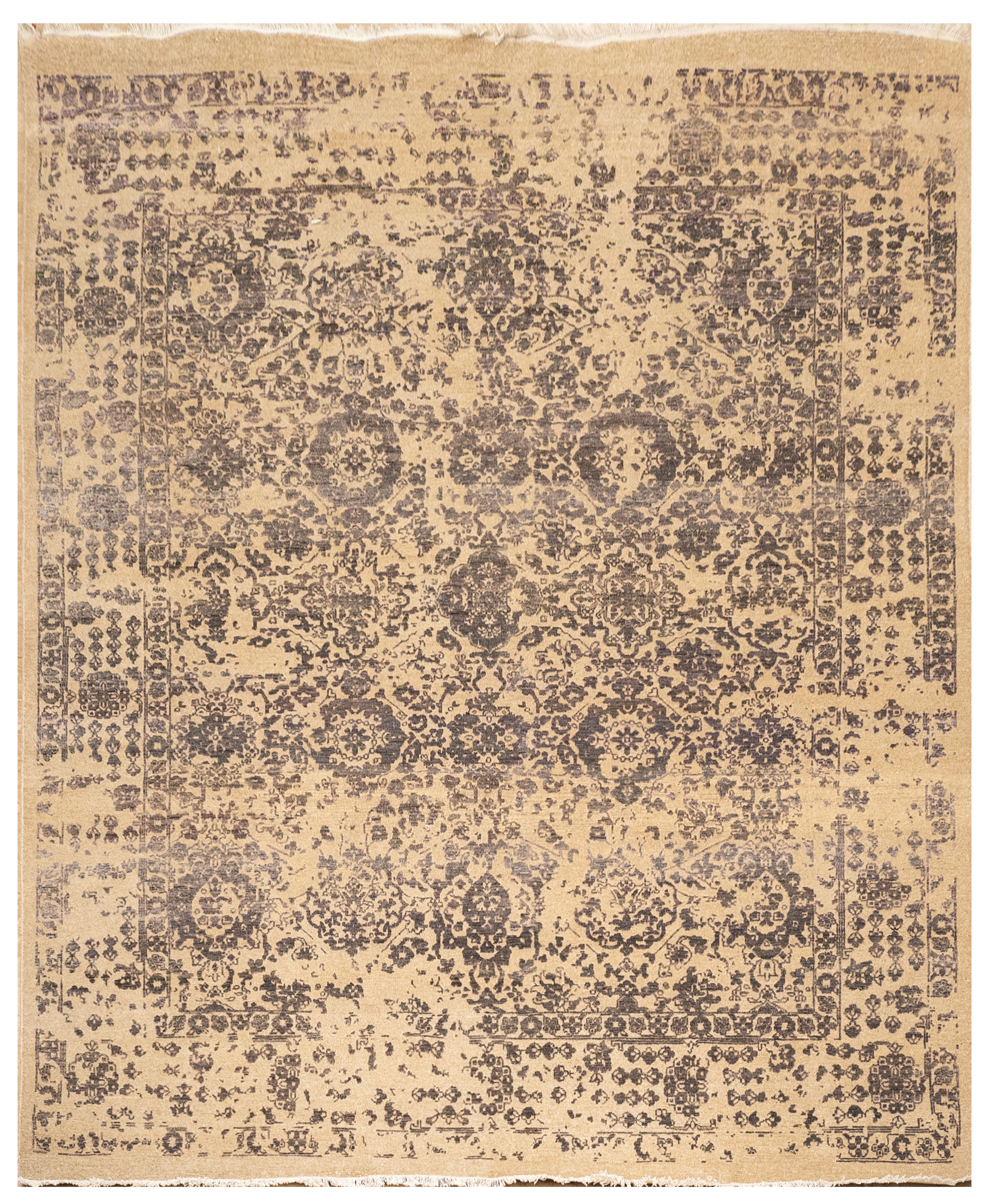 Handknotted Carpet, DIA: 527 Modern, Natural & Black