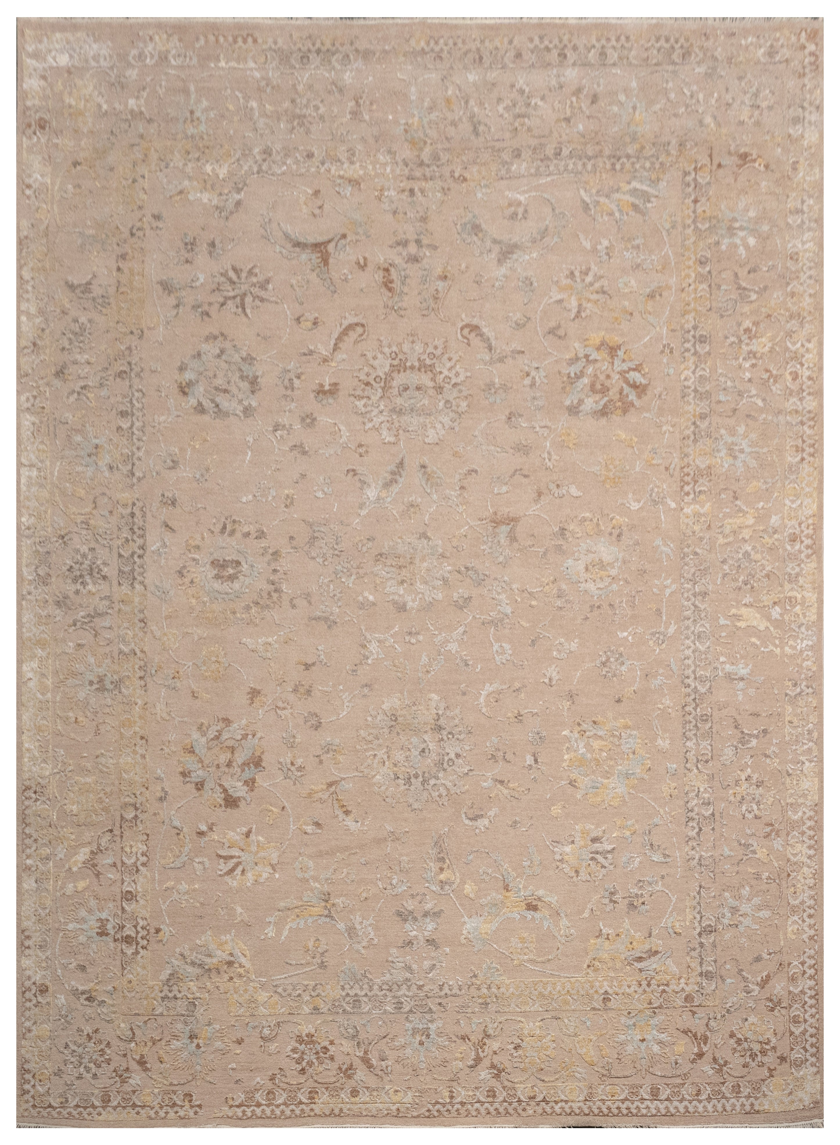 Handknotted Carpet, DIA- 69 JKA, Tuscany, French Beige & Black Shadows