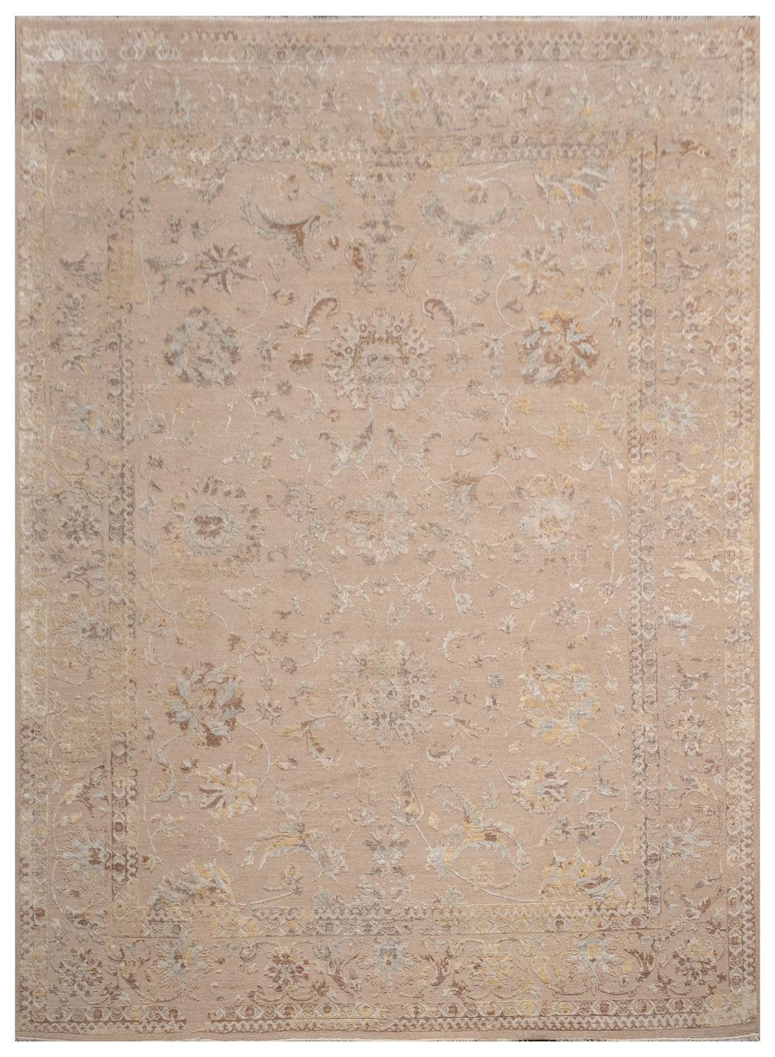 Handknotted Carpet, DIA- 69 JKA, Tuscany, French Beige & Black Shadows