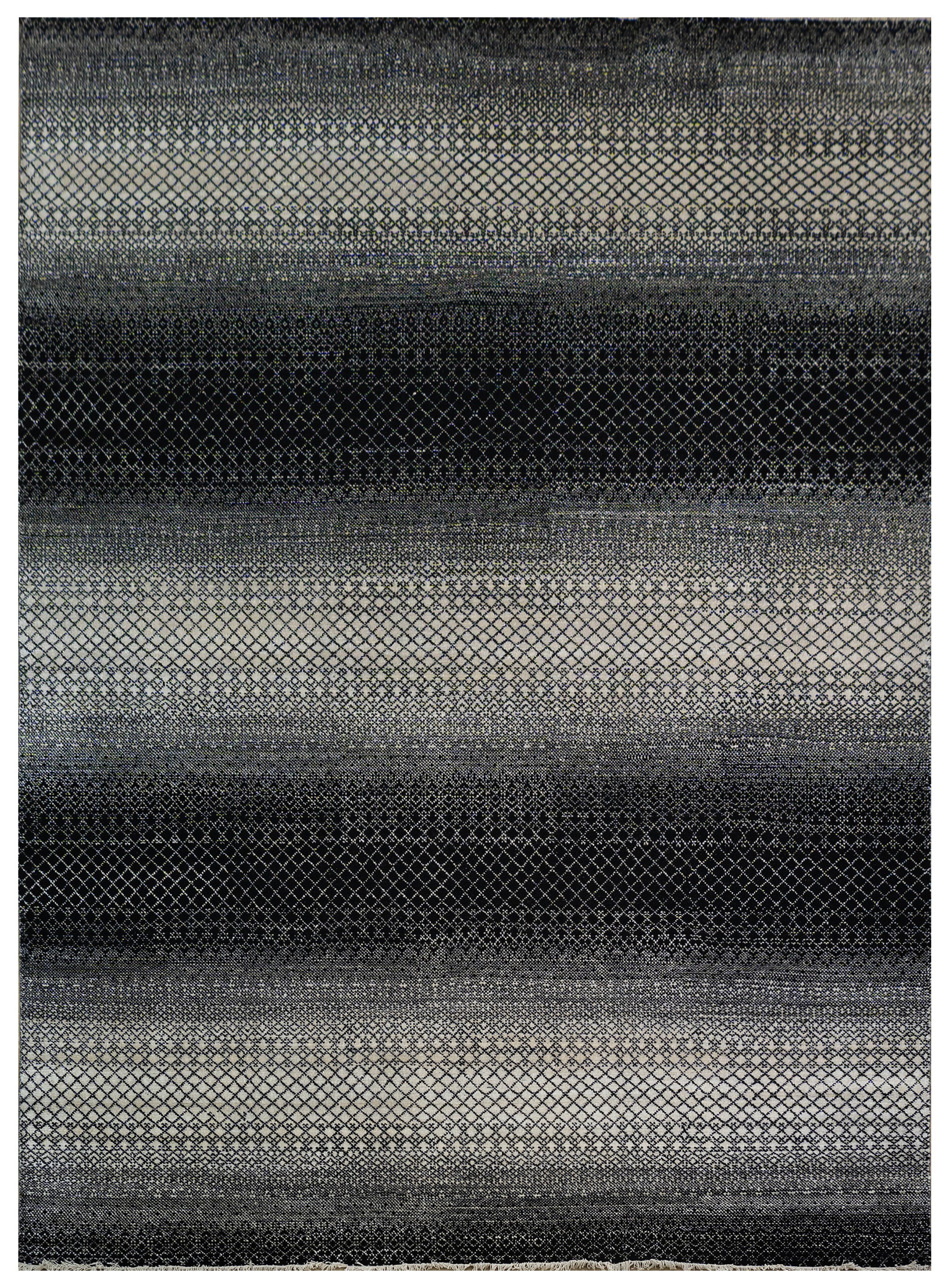Handknotted Carpet, DIA- 7003 DCM, Black & Silver