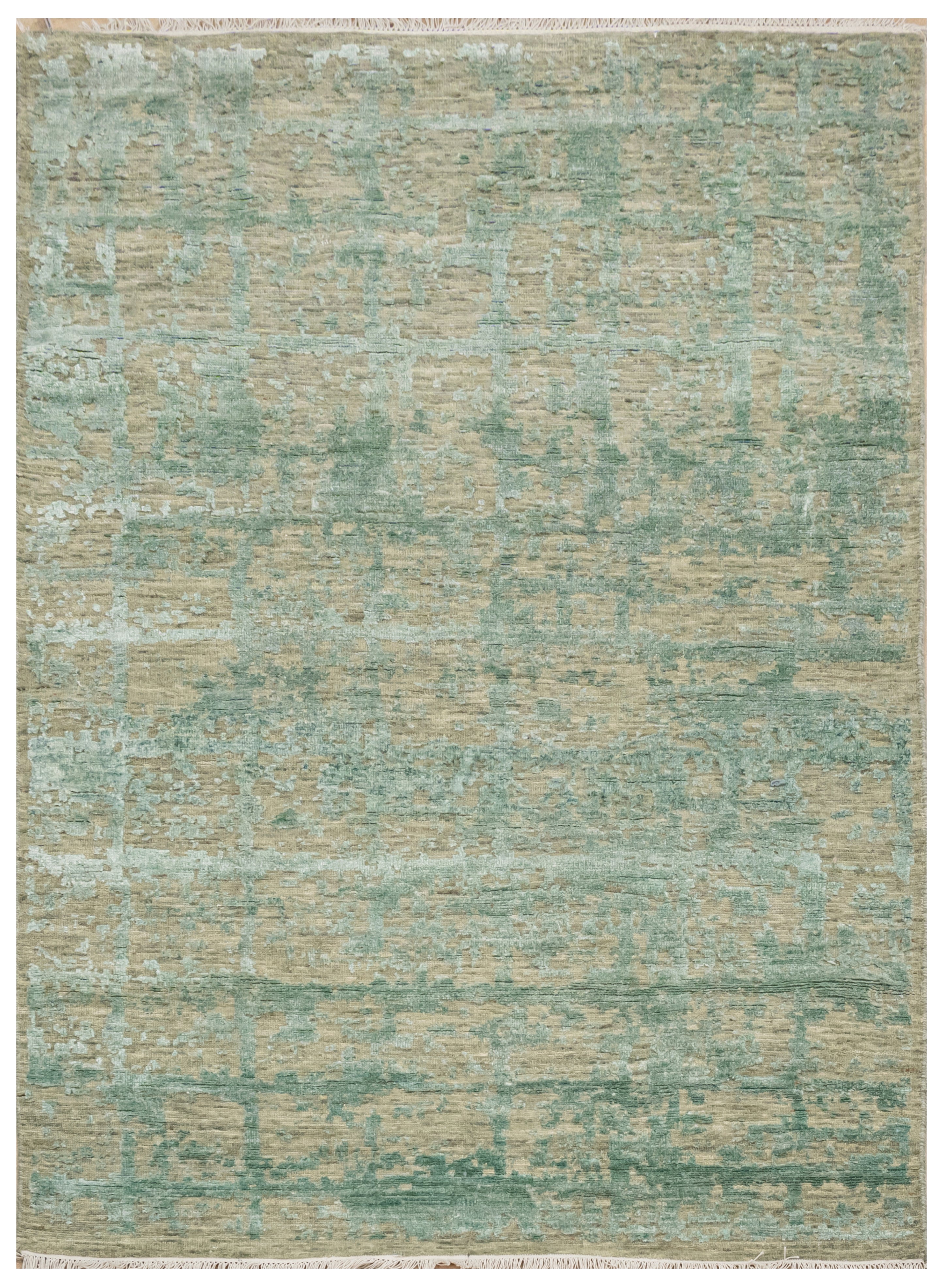 Handknotted Carpet DIA- 702 CHECK, Sage & Axolotl