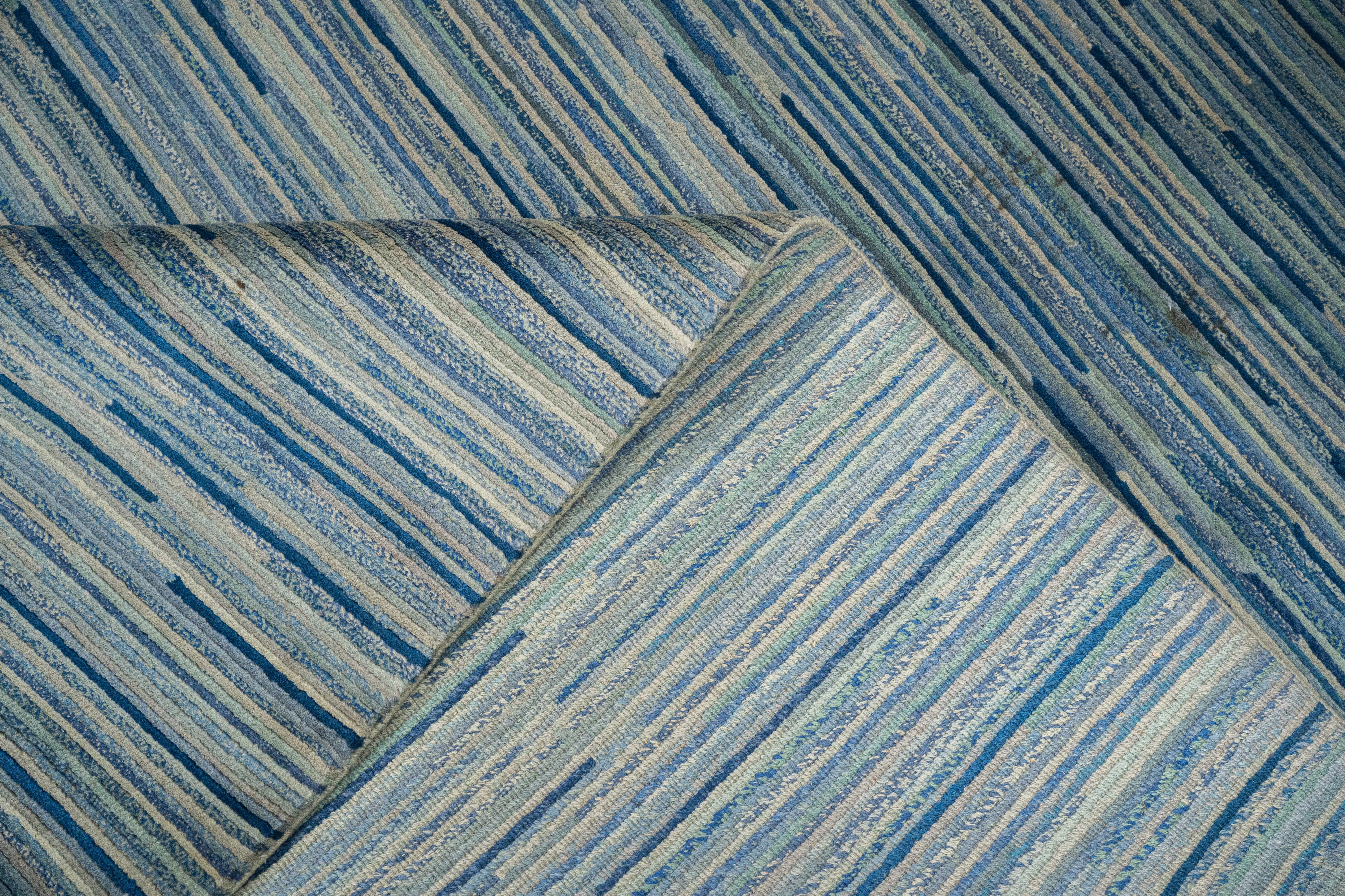 Handknotted Carpet DIA- 7046 MODERN LINEAR PATTERN