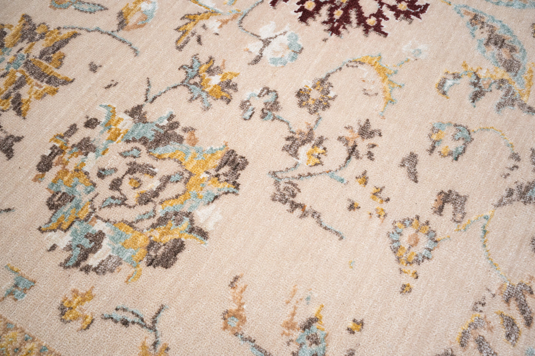 Handknotted Carpet DIA- 729 JK-A, Bone, Brown Coffee & Yellow