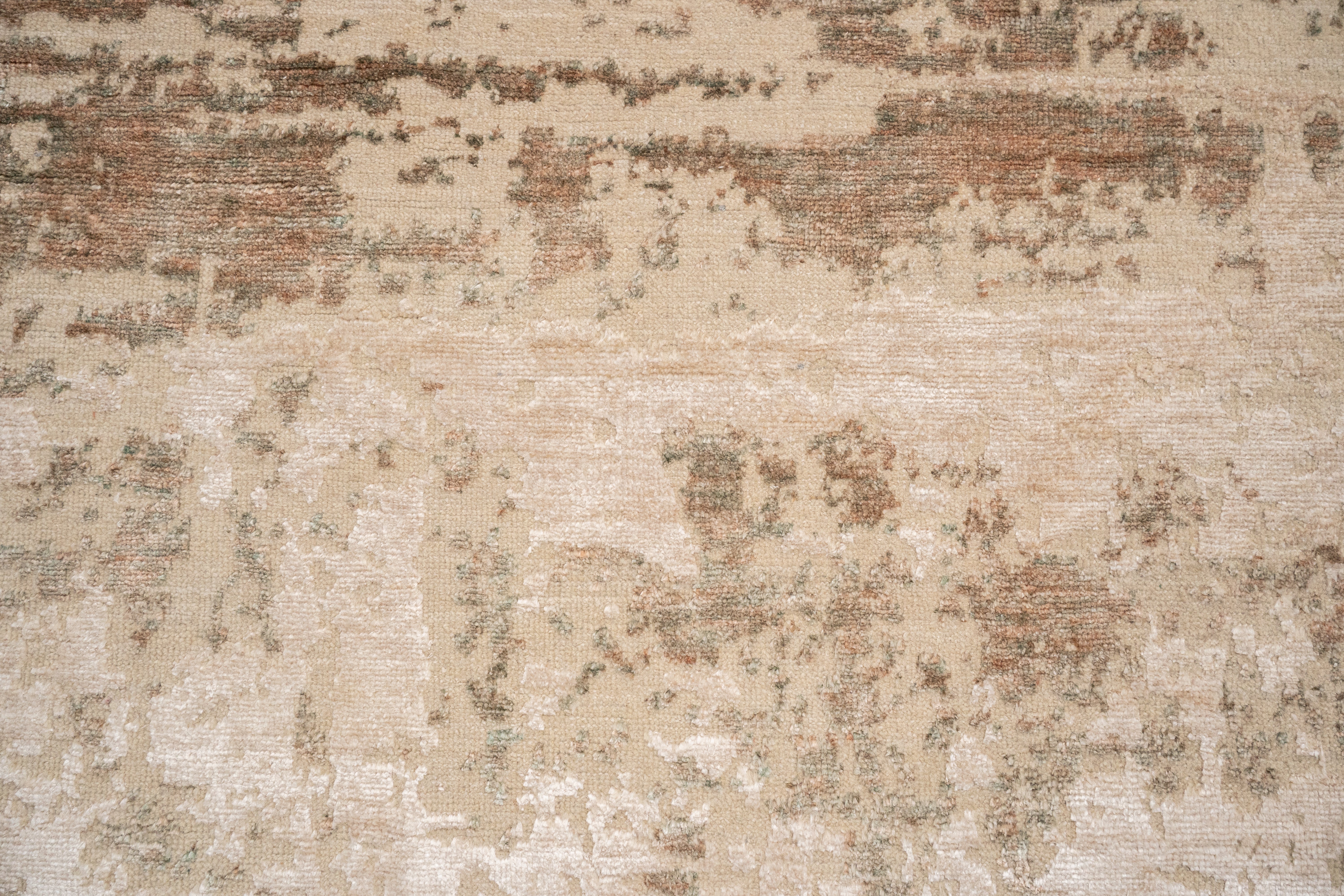 Abstract Design  Handknotted Carpet DIA: 733 GALAXY 23, Desert Sand, Dark Vanilla, Spicy Mix & Camouflage Green