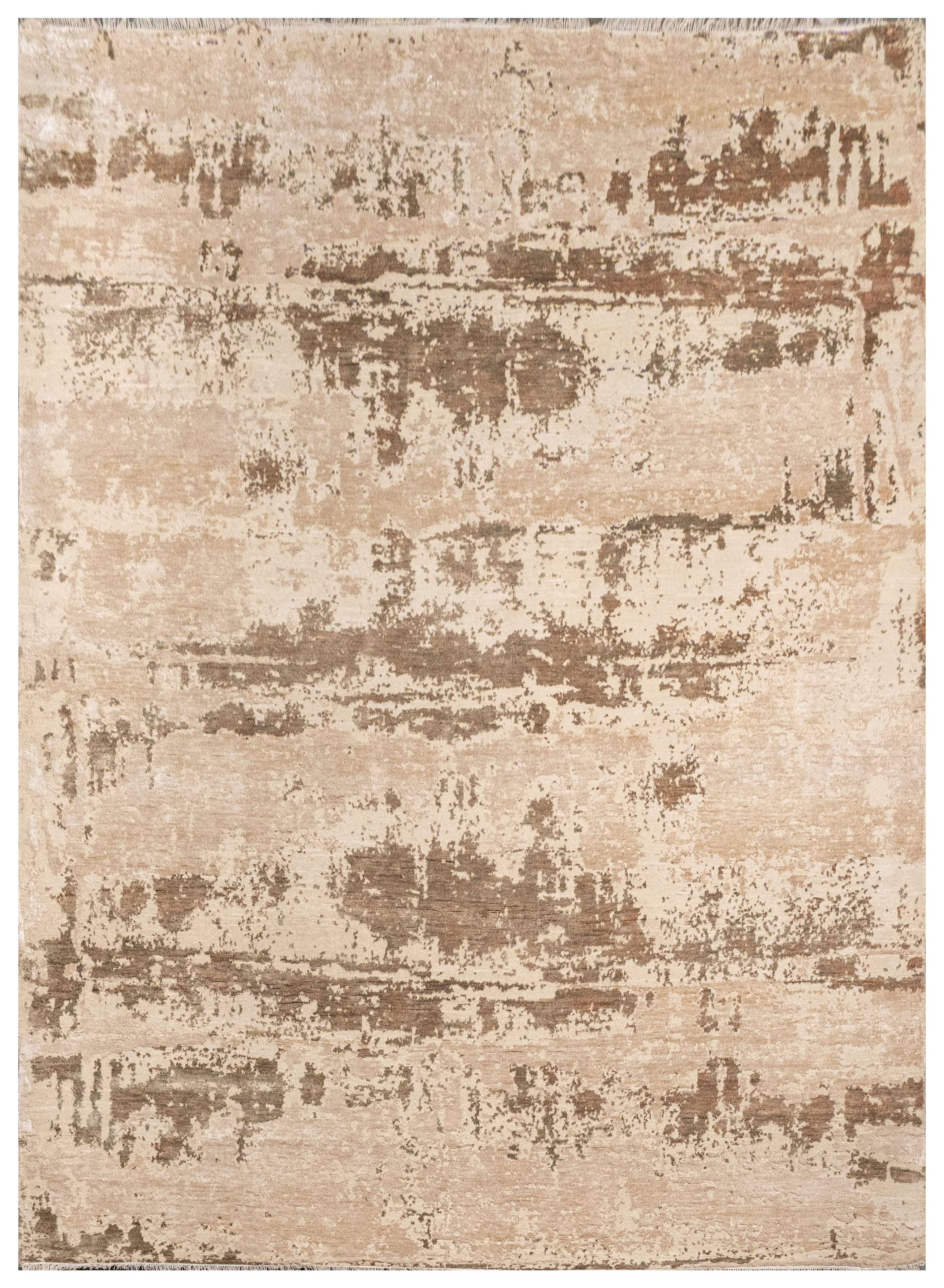 Abstract Design  Handknotted Carpet DIA: 733 GALAXY 23, Desert Sand, Dark Vanilla, Spicy Mix & Camouflage Green