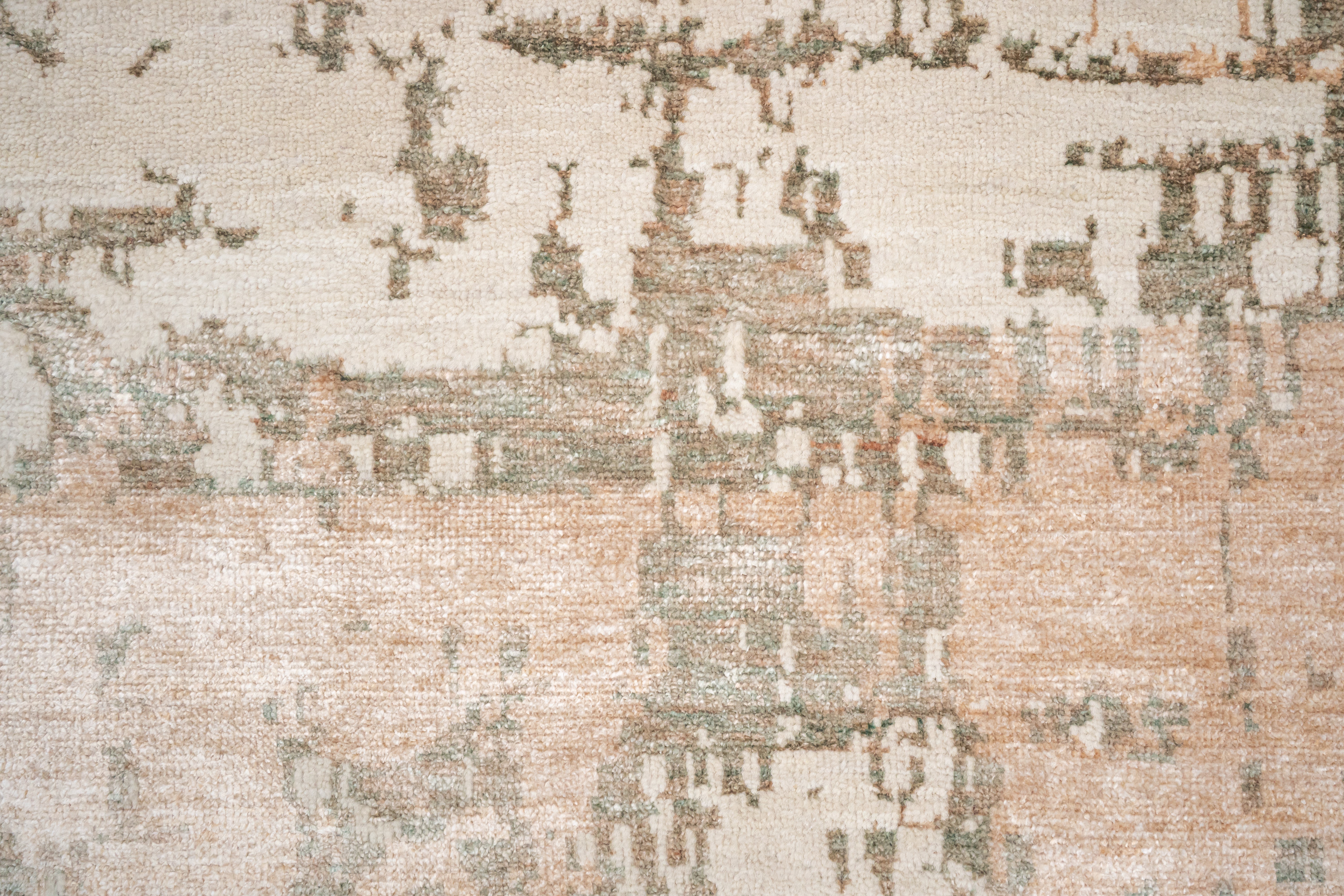 HandKnotted Abstract Carpet DIA- 738 GALAXY 23 Dust Storm, Light Taupe & Umber
