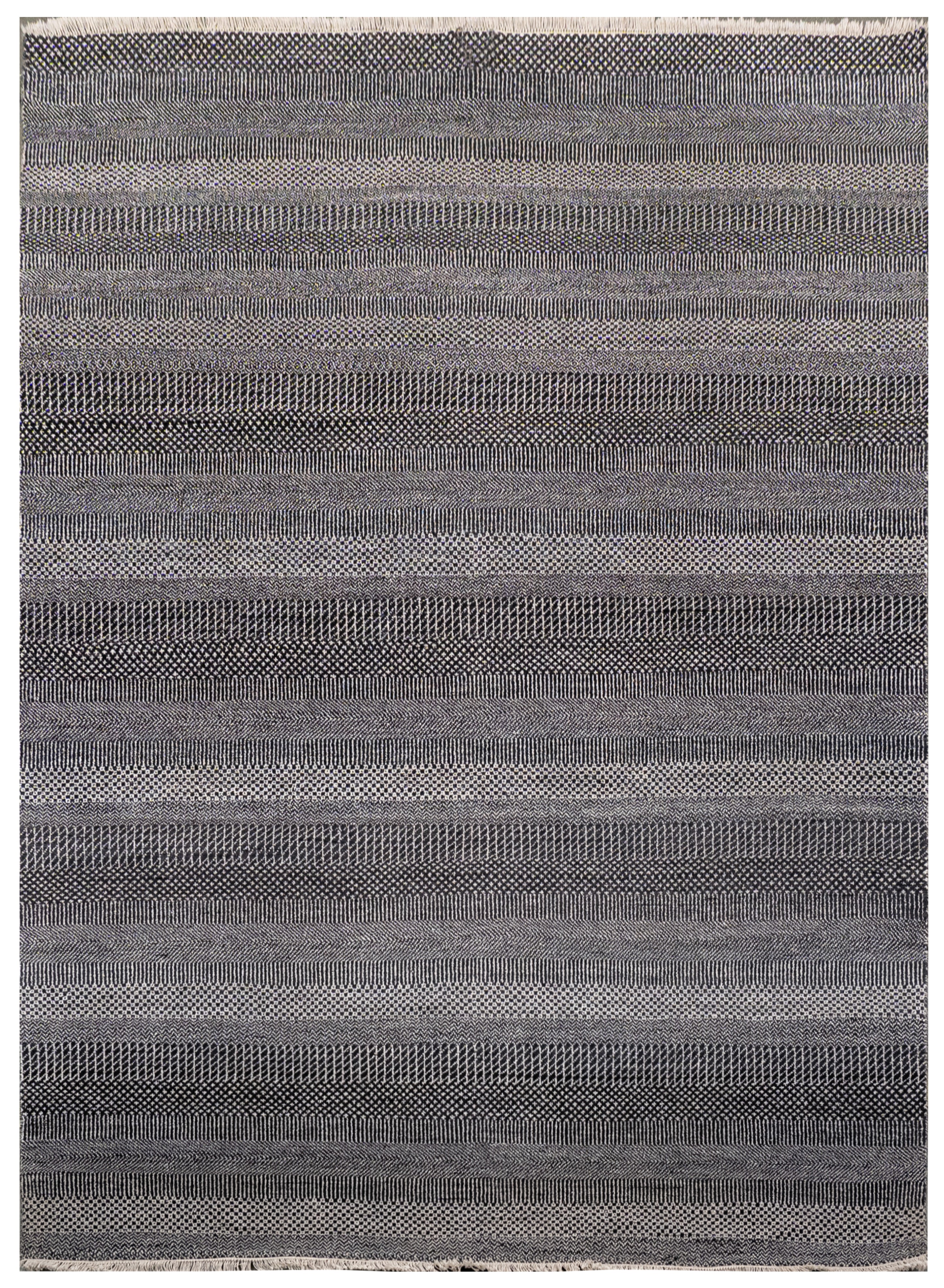 Handknotted Carpet DIA- 759 MCN, Chinese Black & American Silver