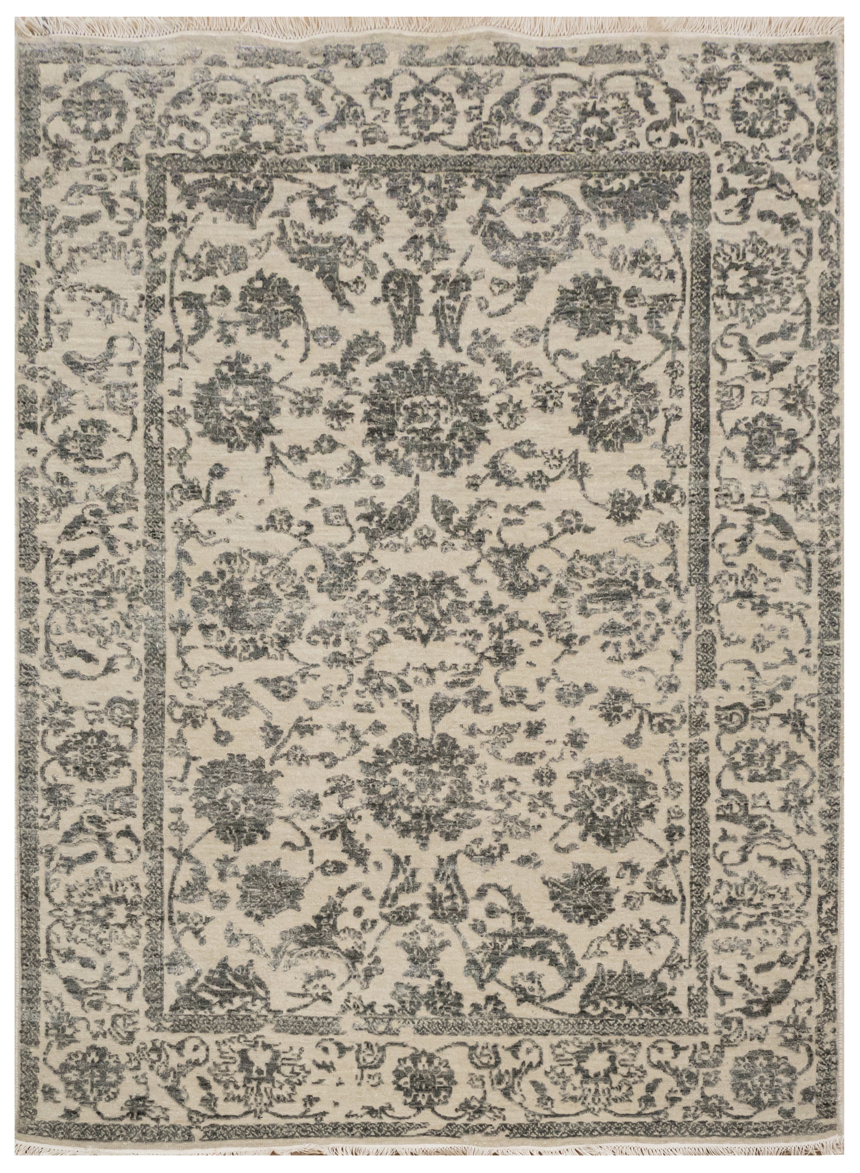 Handknotted Carpet DIA- 781 JK-A,  Grullo & Dark Charcoal