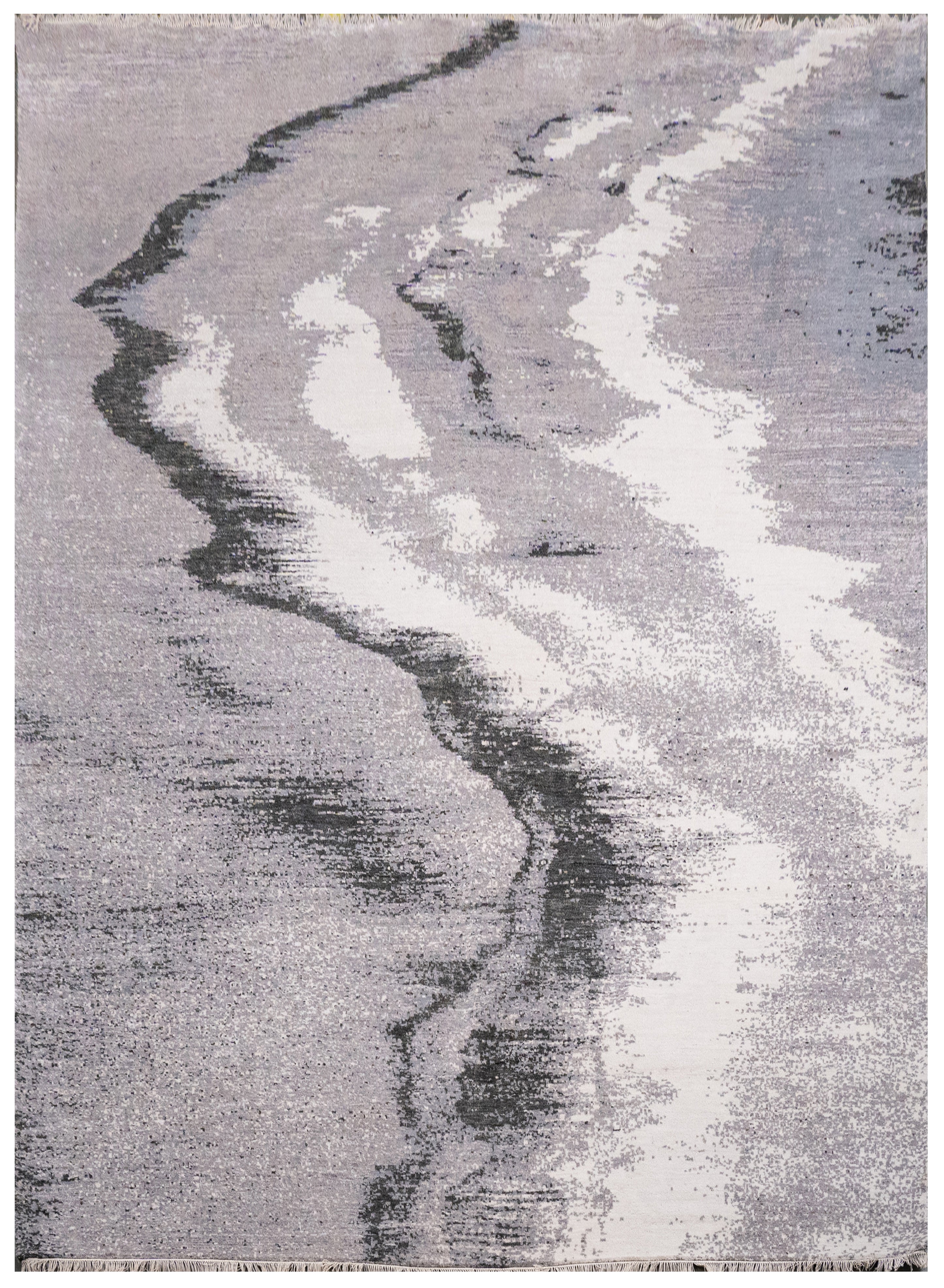 Abstract Design  Handknotted Carpet DIA - 789 GALAXY- LE, Platinum, Onyx, Manatee