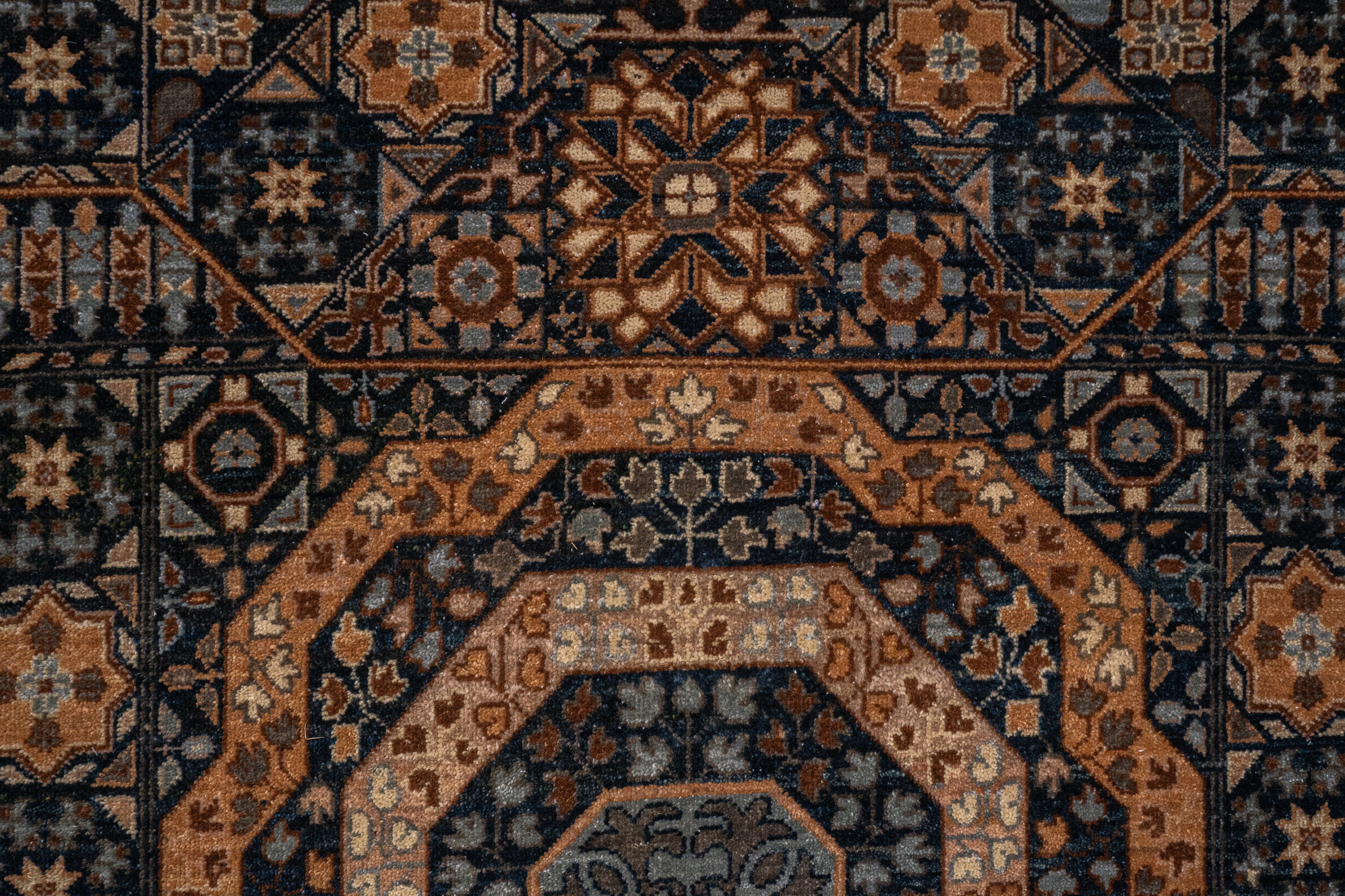Handknotted Carpet DIA- 833 MAMLOOK,  DENIM & MULTI