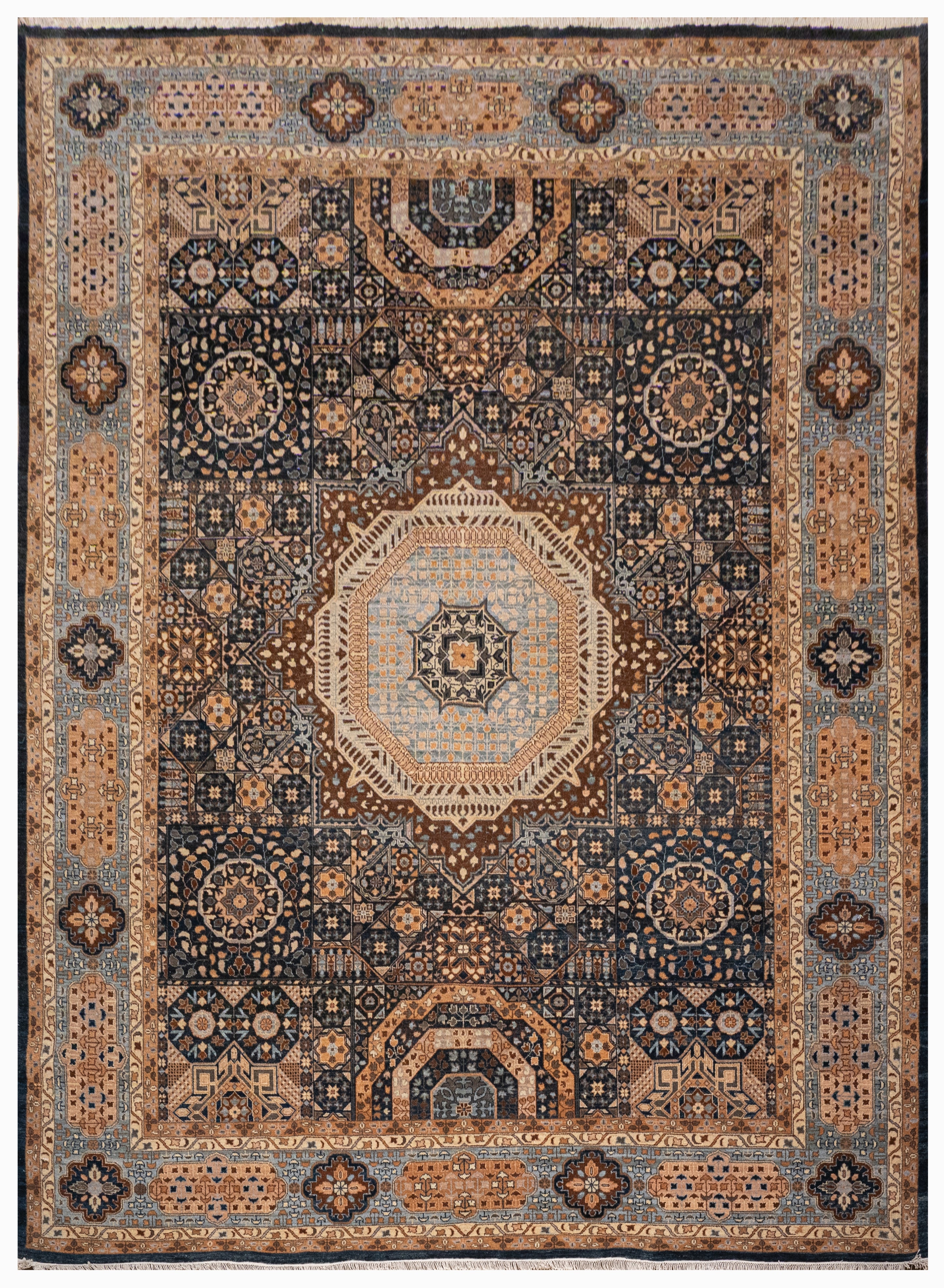 Handknotted Carpet DIA- 833 MAMLOOK,  DENIM & MULTI
