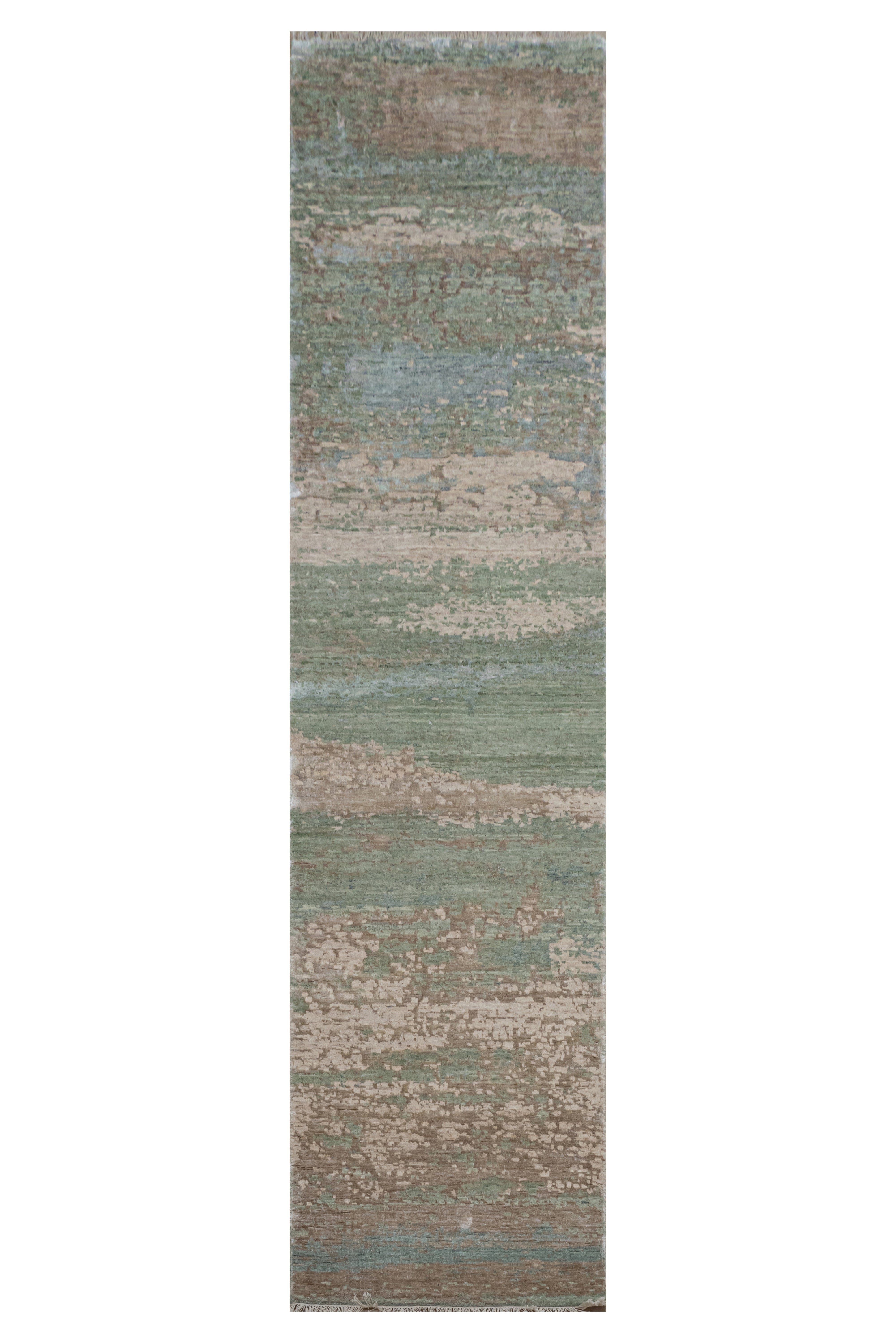 Abstract Handknotted Carpet DIA- 840 GALAXY FLOOR, DESERT SAND, ARTICHOKE LIVER CHESTNUT