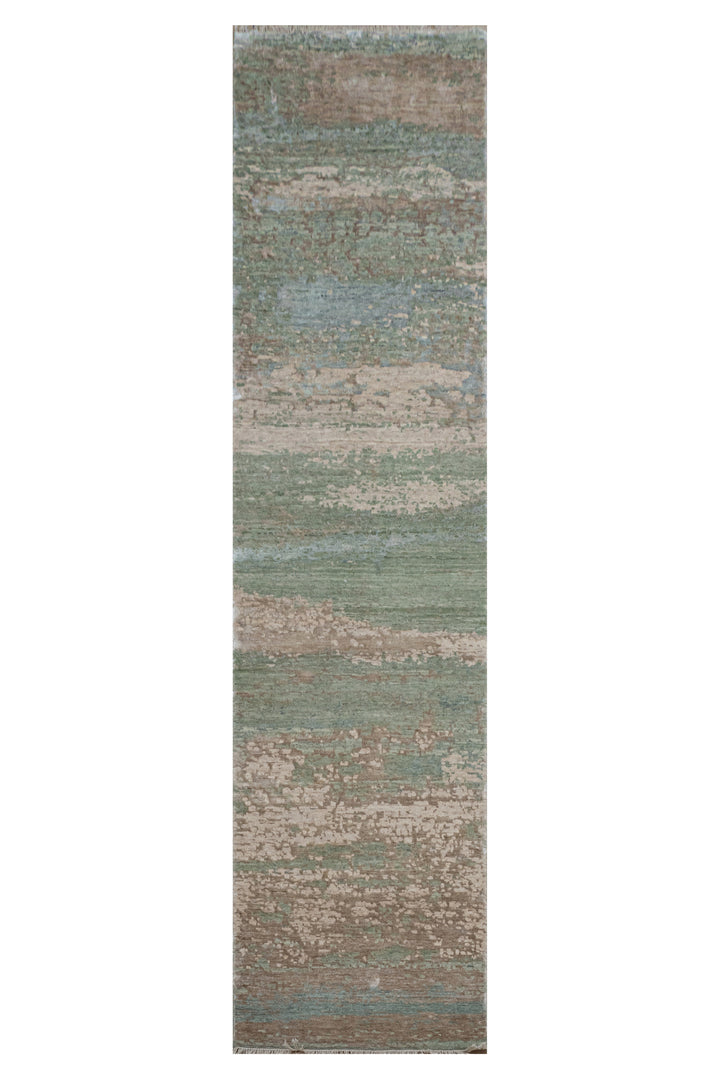 Abstract Handknotted Carpet DIA- 840 GALAXY FLOOR, DESERT SAND, ARTICHOKE LIVER CHESTNUT