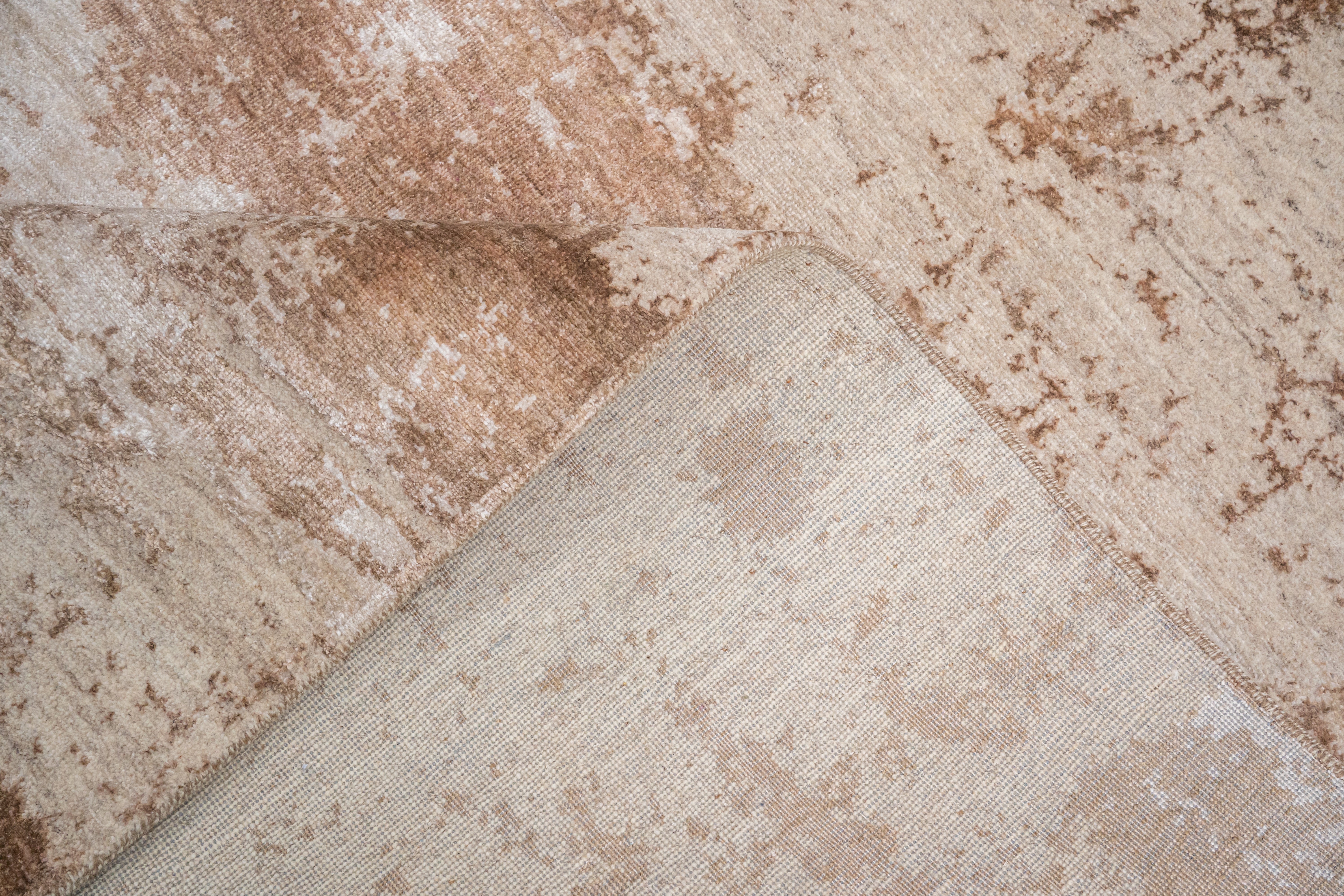 Abstract Design  Handknotted Carpet DIA- 843 GALAXY 23,  Ivory & Brown