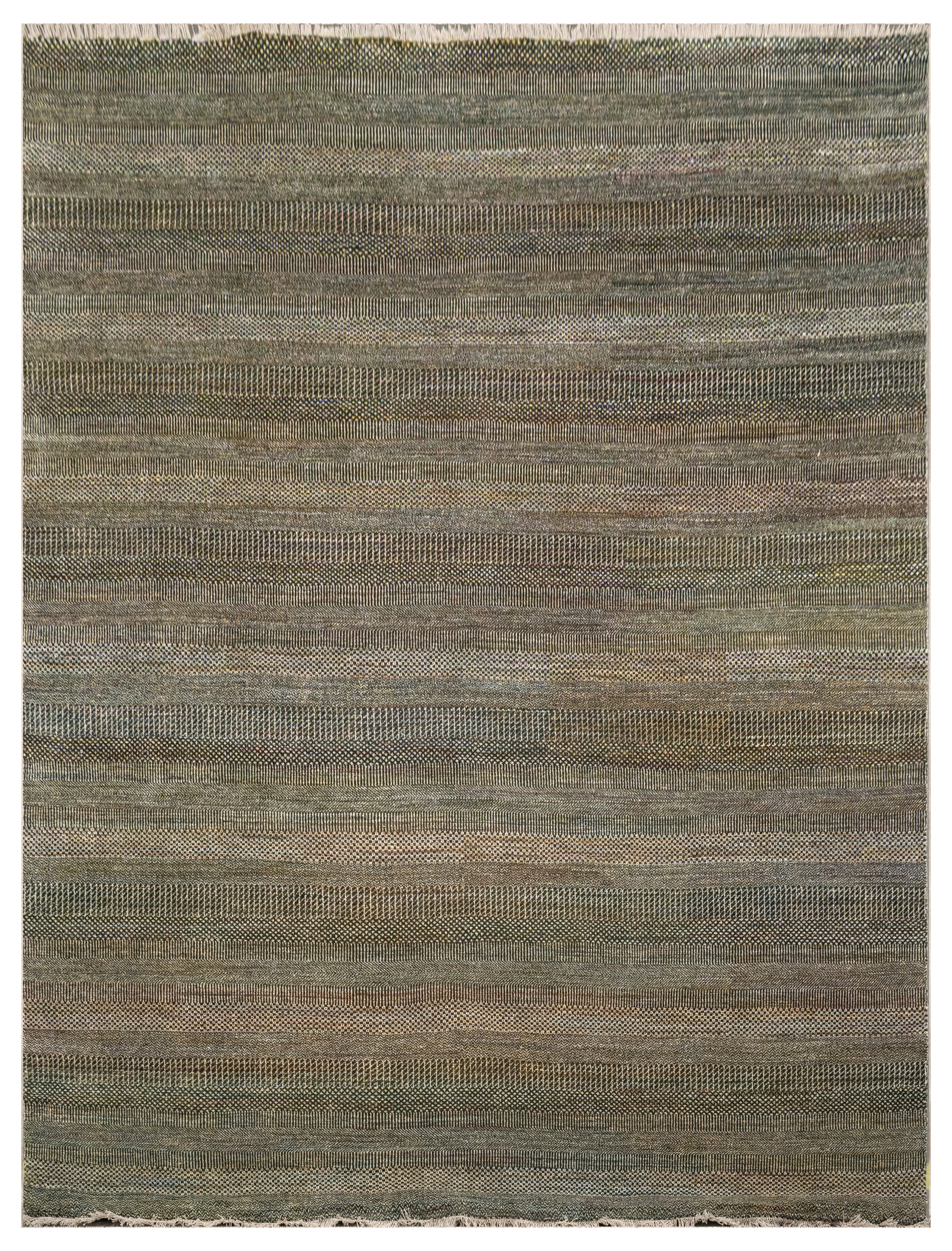 Handknotted Carpet, DIA- DIA: 854 MCN, Gold Fusion, Eerie Black & Olive Drab
