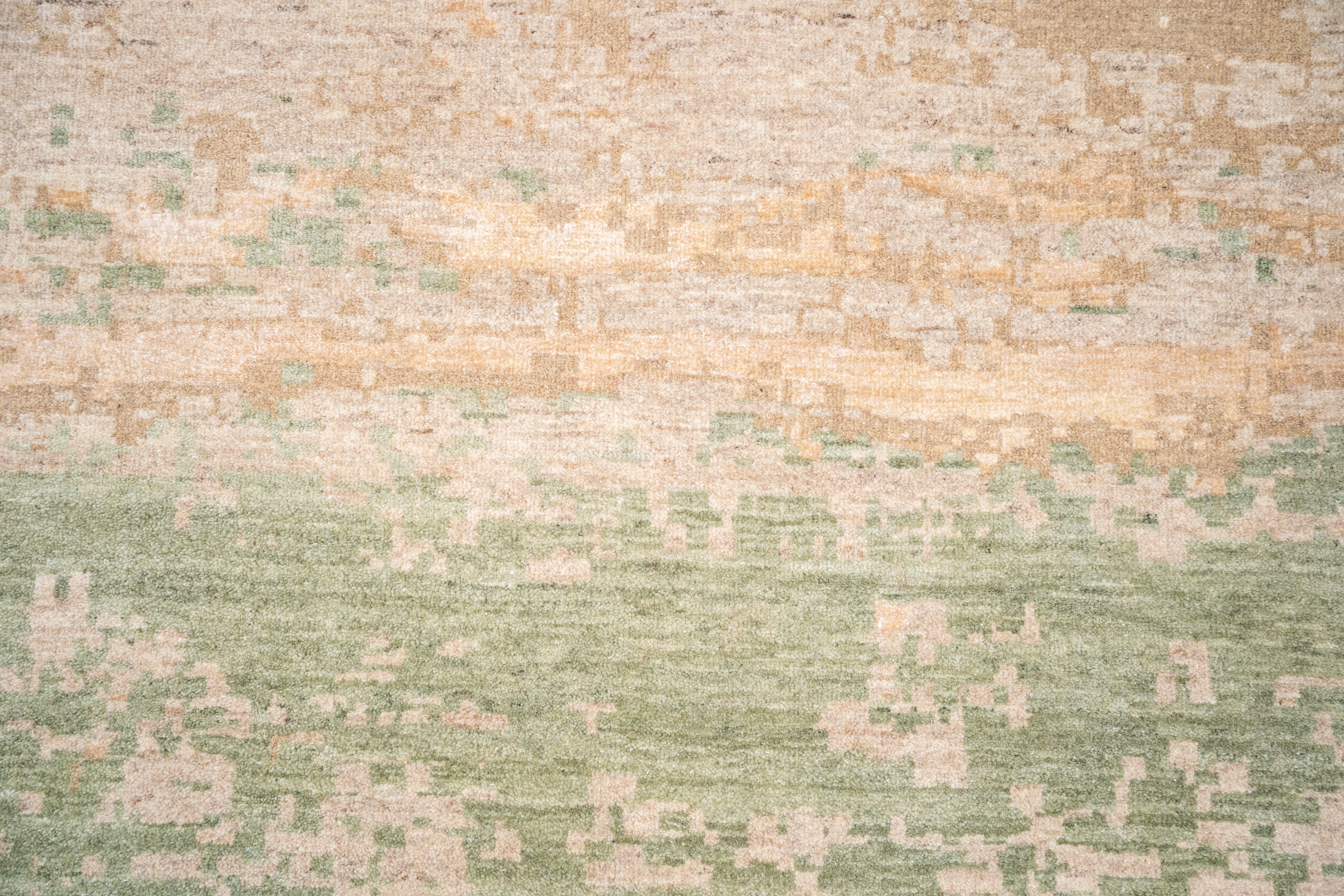 Abstract Design  Handknotted Carpet DIA - 859 GALAXY 15, Artichoke, Pale Taupe & Dust Storm