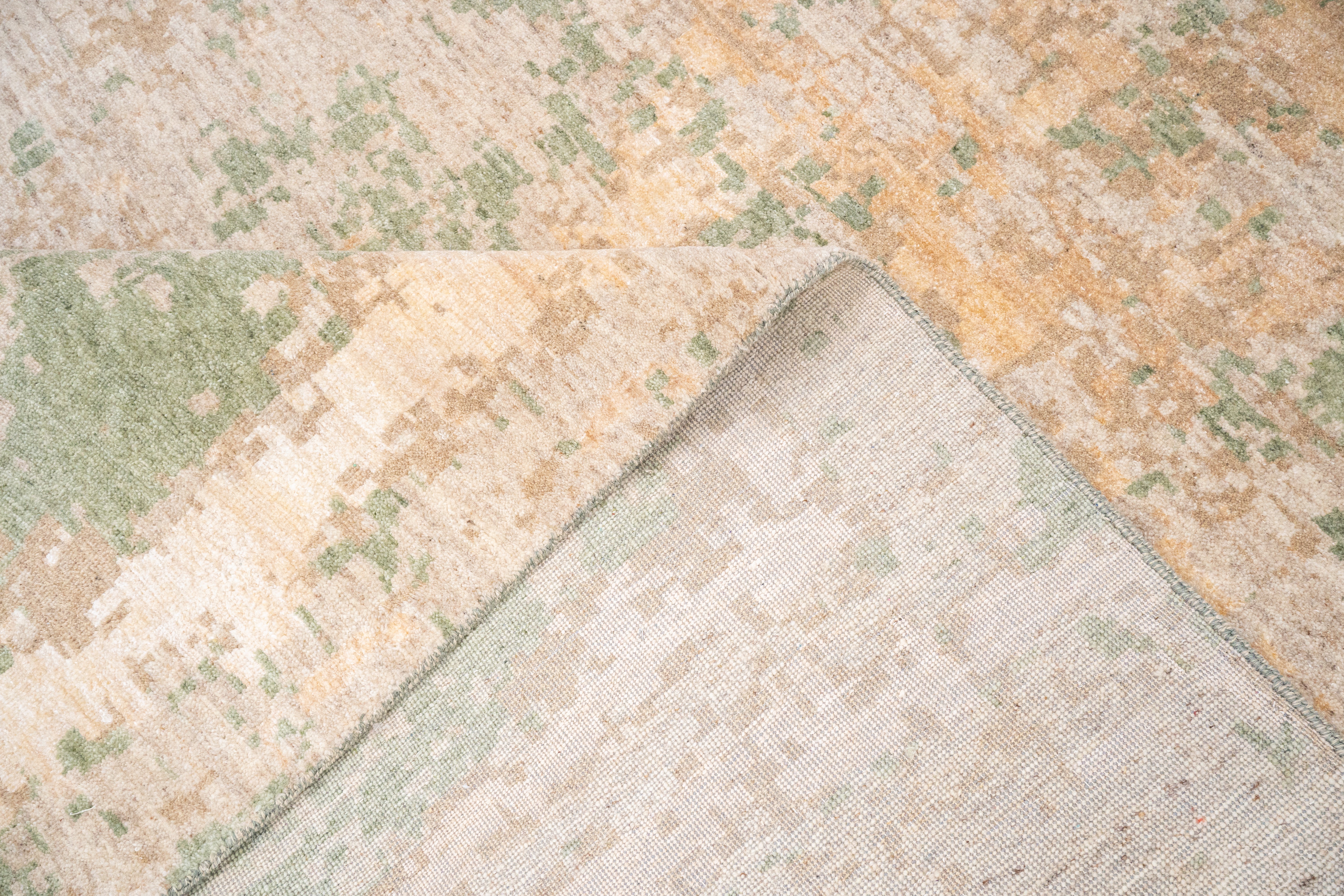 Abstract Design  Handknotted Carpet DIA - 859 GALAXY 15, Artichoke, Pale Taupe & Dust Storm