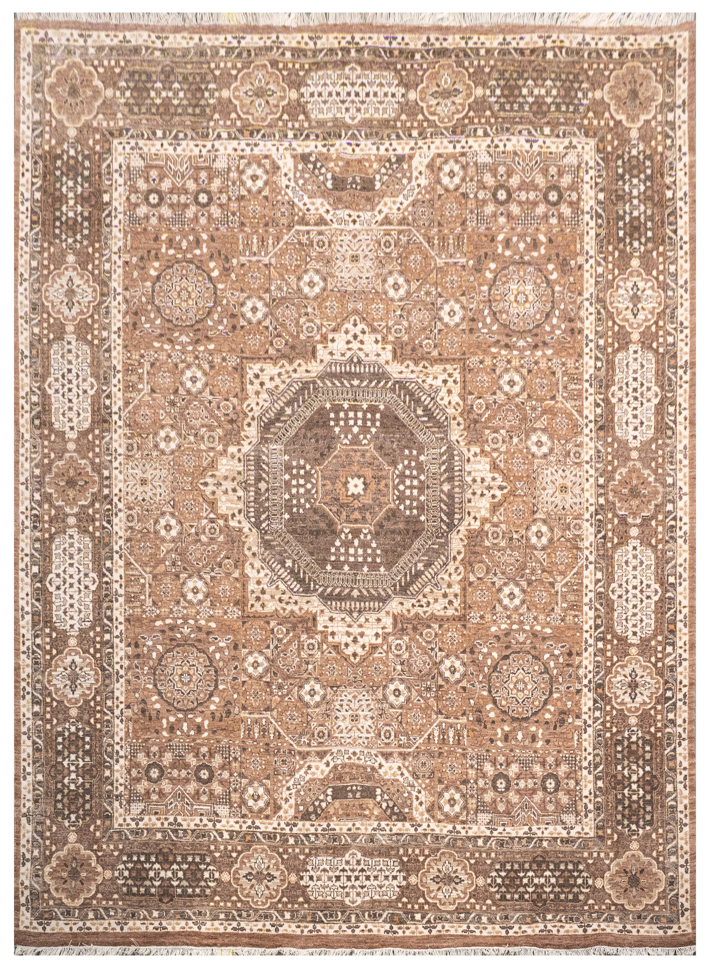 DIA- 860 MAMLUK Renda antiga, camurça e cinza claro