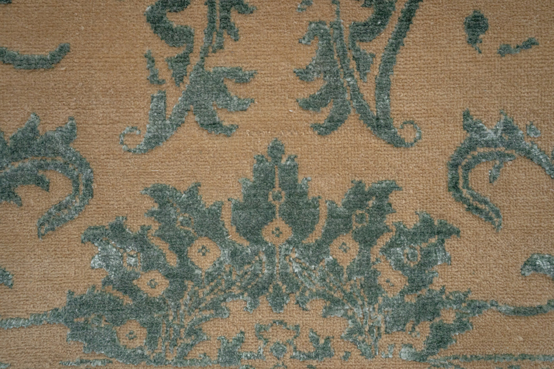 Handknotted Rug  DIA- 865 JKA CAMEL & AQUA