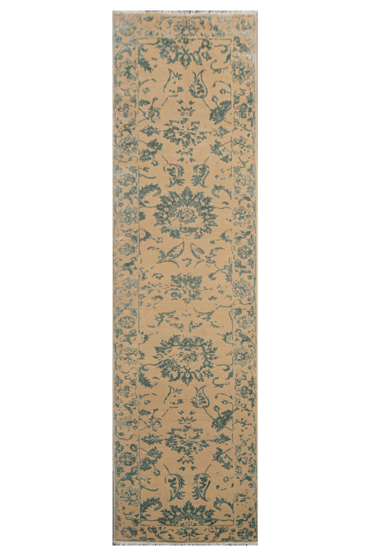 Handknotted Rug  DIA- 865 JKA CAMEL & AQUA