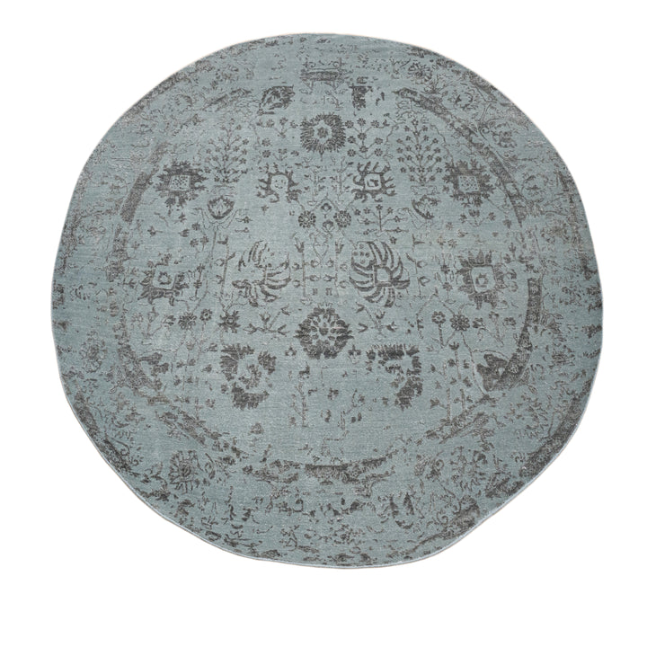 Handknotted Rug  DIA- 869 VASE 3, Denim Blue & Black