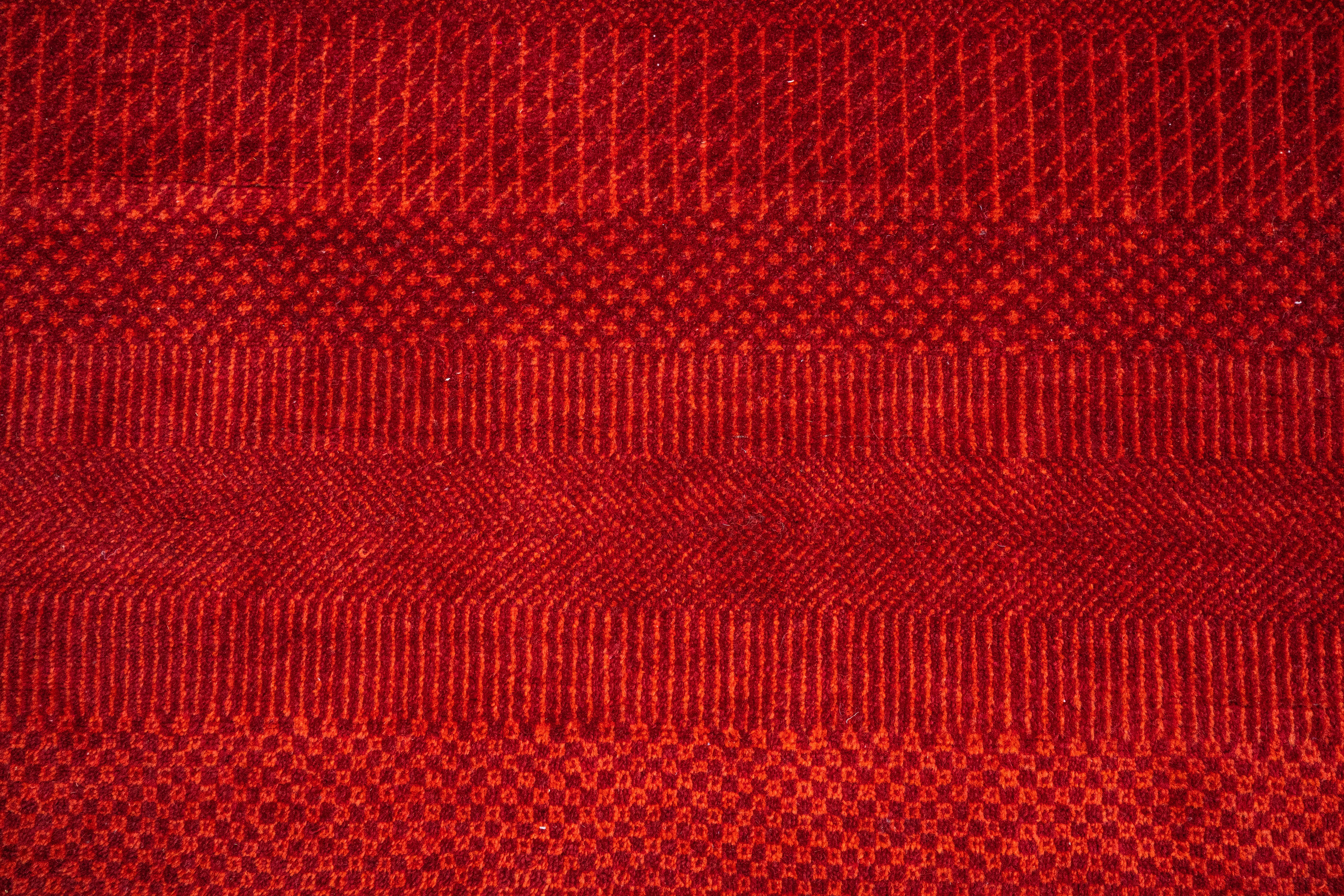 Handknotted Carpet, DIA: 873 DC- MCN,  Red & Rust