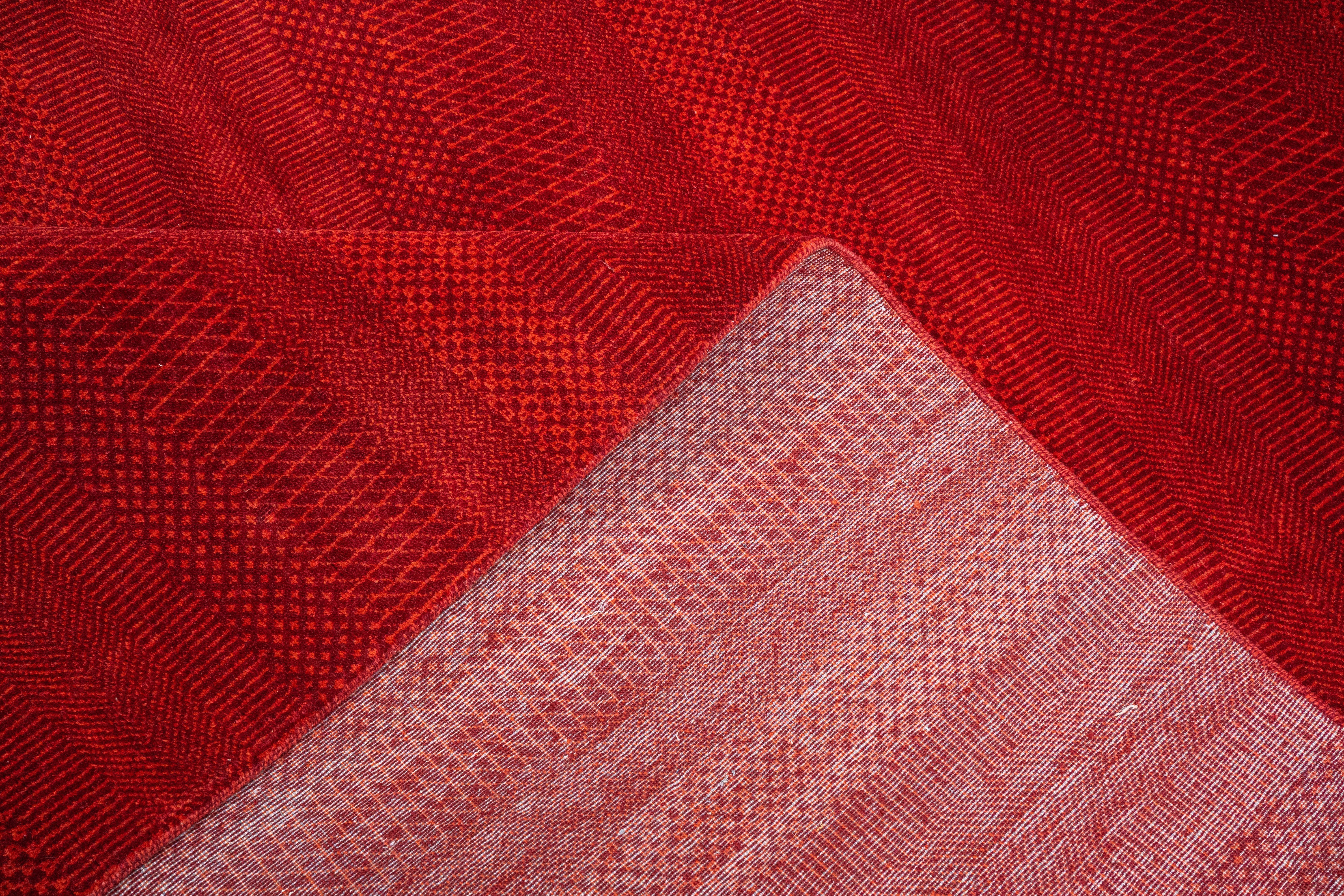 Handknotted Carpet, DIA: 873 DC- MCN,  Red & Rust