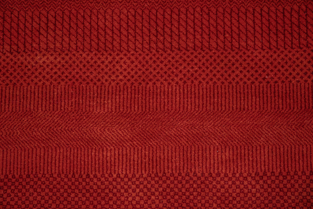 Handknotted Carpet, DIA- 881 MCN, Red & Rust