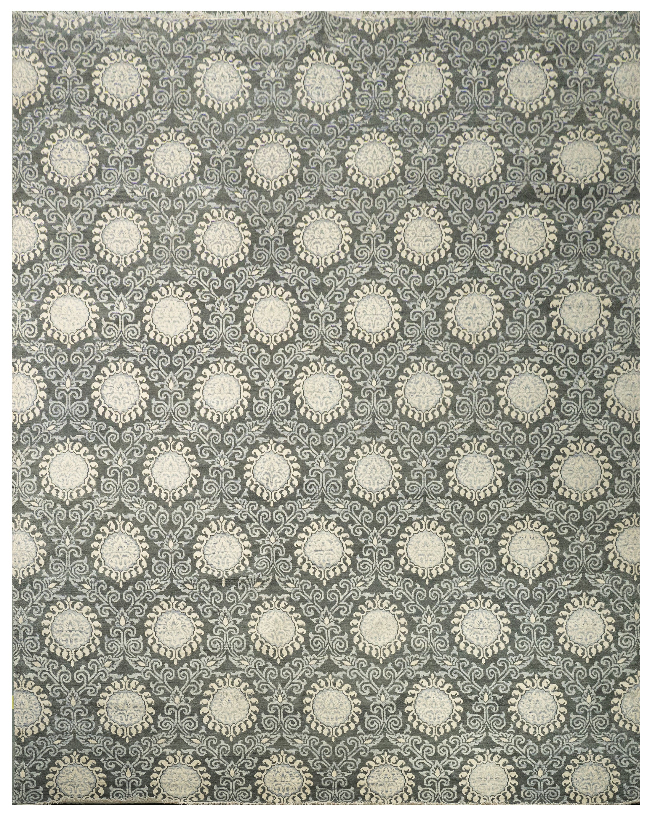 Handknotted Carpet, DIA- 901 EKT N, Grey & Ivory