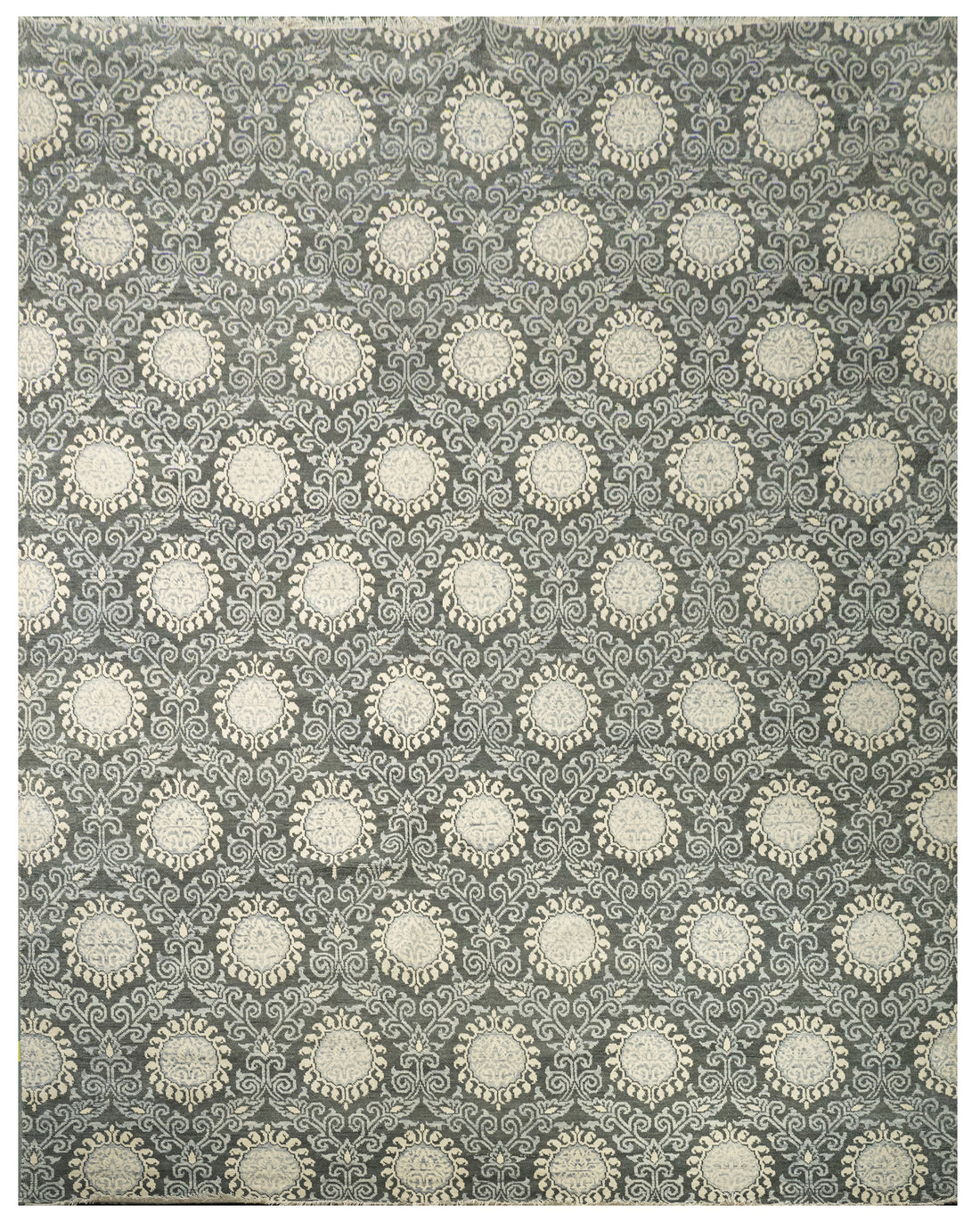 Handknotted Carpet, DIA- 901 EKT N, Grey & Ivory