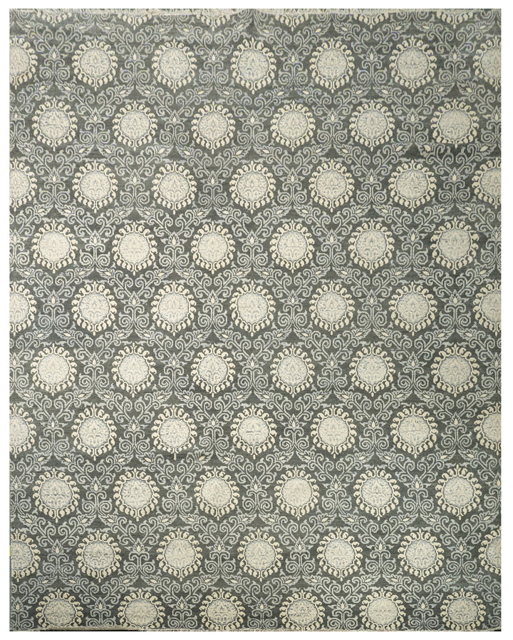 Handknotted Carpet, DIA- 901 EKT N, Grey & Ivory
