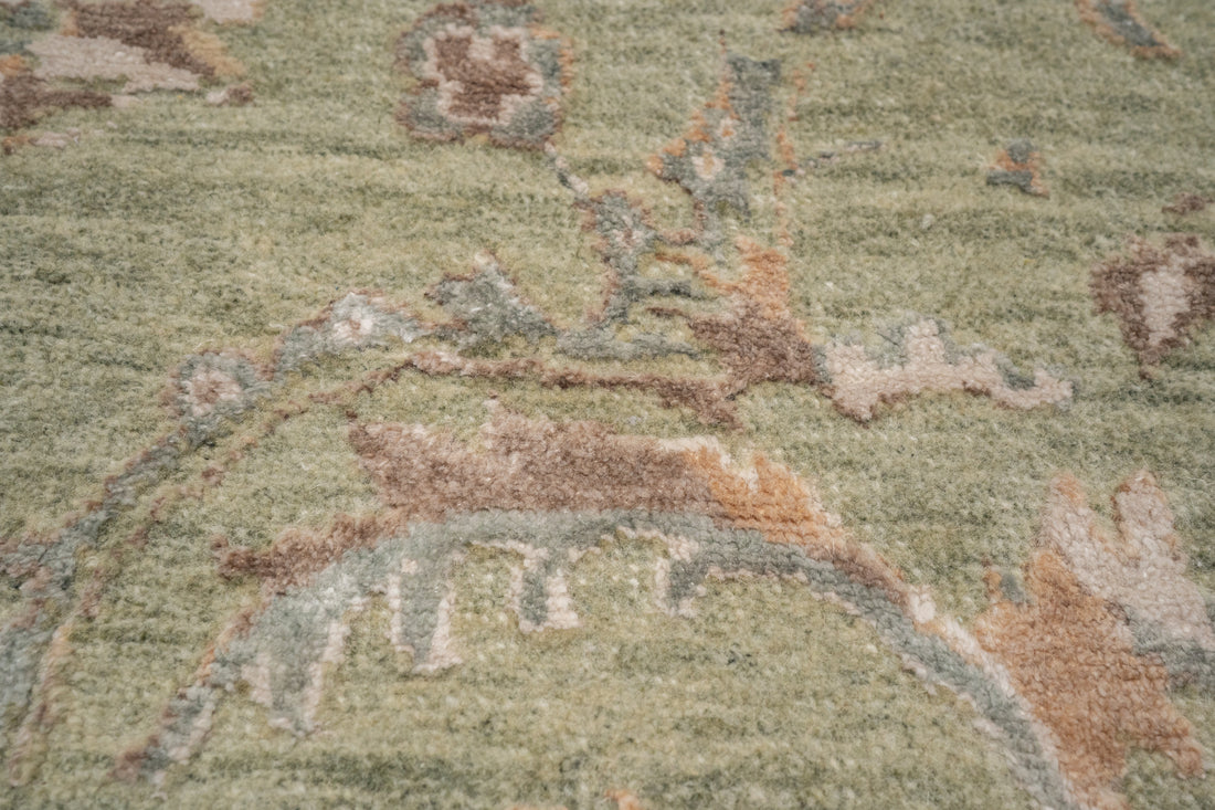 Handknotted Carpet, DIA-904 JK-A, Grullo, Camel & Pastel Gray