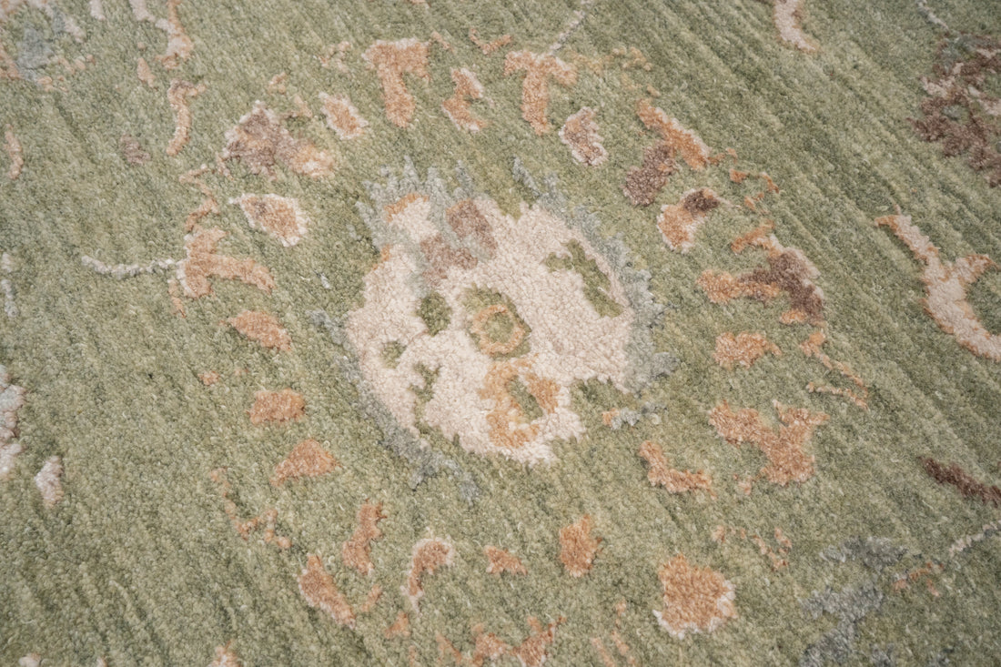 Handknotted Carpet, DIA-904 JK-A, Grullo, Camel & Pastel Gray