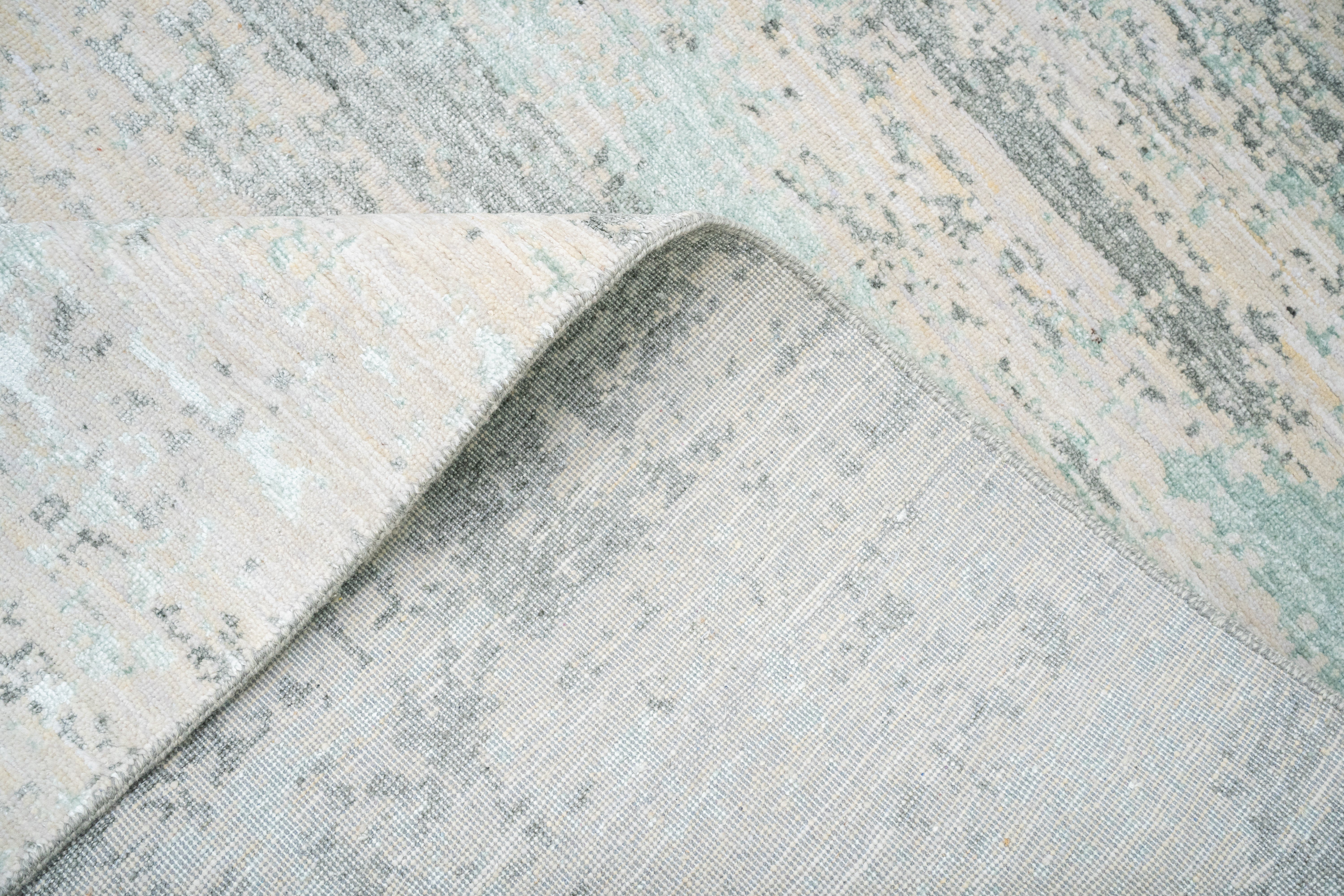 Abstract Design  Handknotted Carpet DIA- 911 GALAXY 24,  Platinum, Jet Stream & Granite Gray