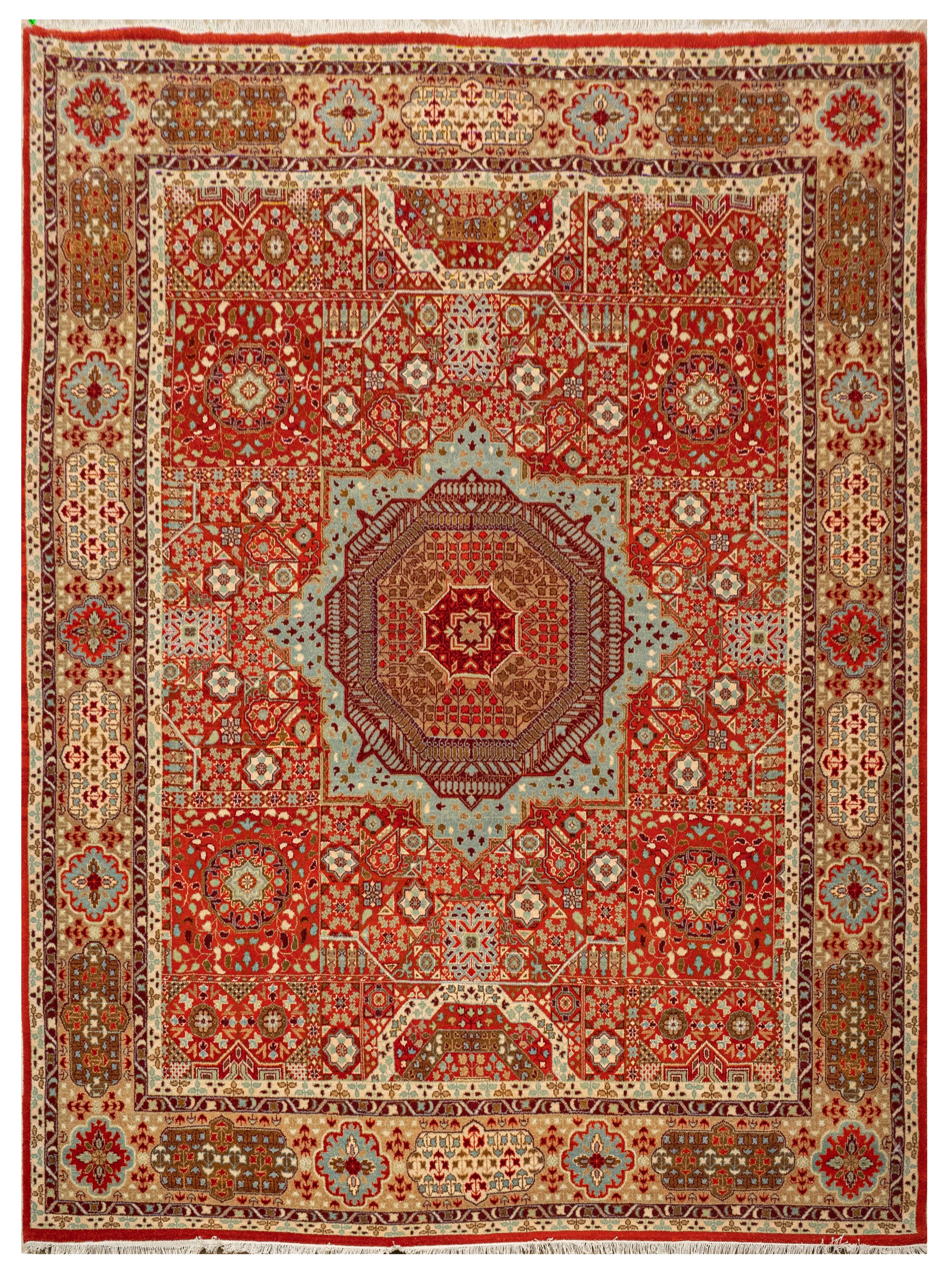 Handknotted Rug  DIA- 914 MAMLUK, Handknotted Carpet Mordant Red, Antique Brass, Seal Brown & Smoke