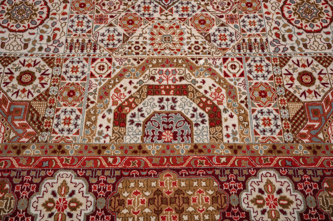 Handknotted Carpet DIA- 922 MAMLUK,  Ivory, Brown Multi