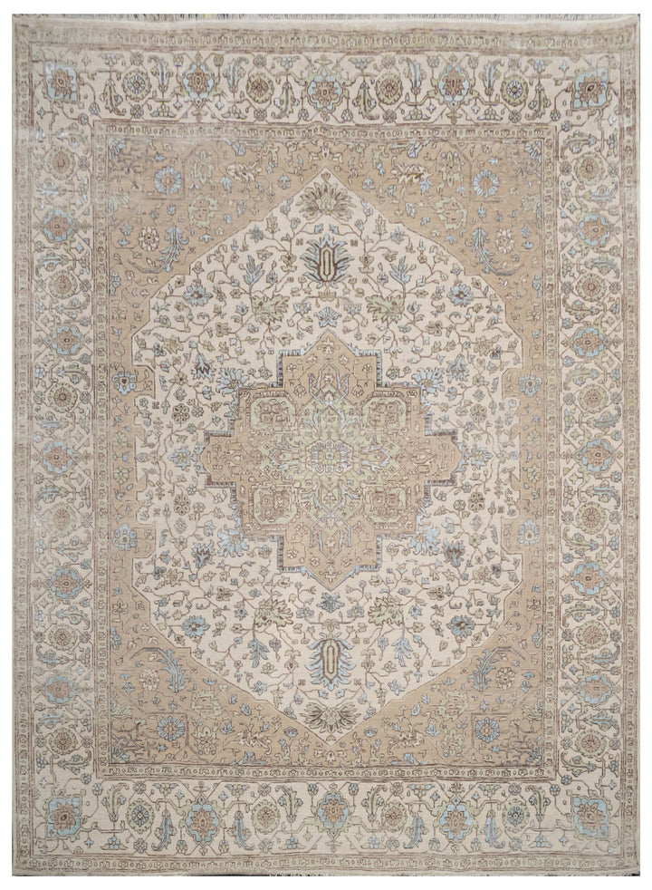 Handknotted Carpet DIA- 923 SERAPI,  Ivory, Beaver & Cool Grey