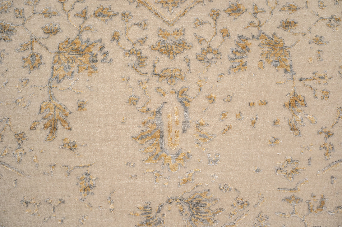 Handknotted Carpet DIA- 926 SERAPI, Dark Vanilla, Aztec Gold & Granite Gray