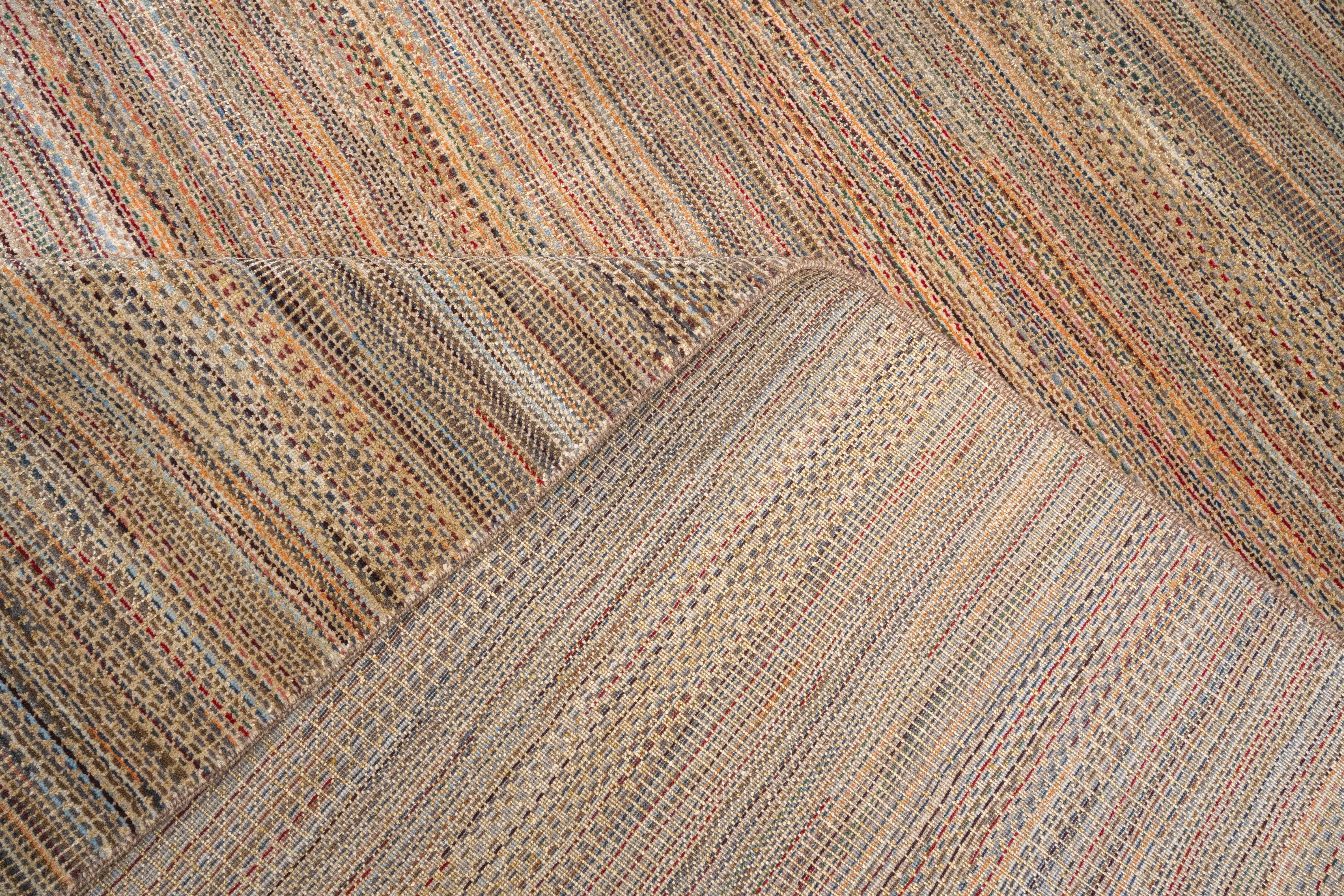 Handknotted Carpet, DIA- 934 MCN, French Beige, Carmine & Quartz