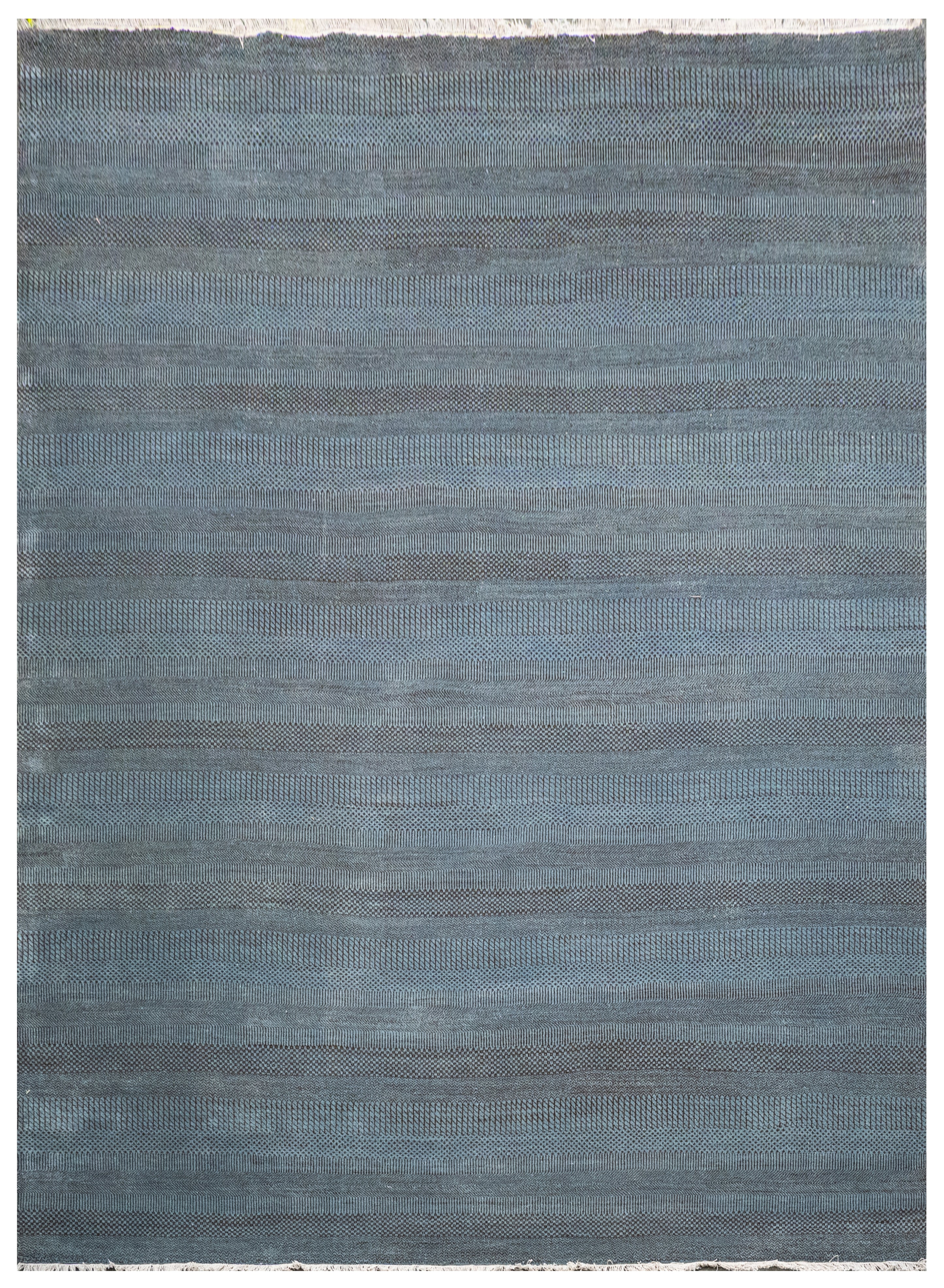 Handknotted Carpet, DIA: 936 MCN, Steel Teal & Drab Camouflage