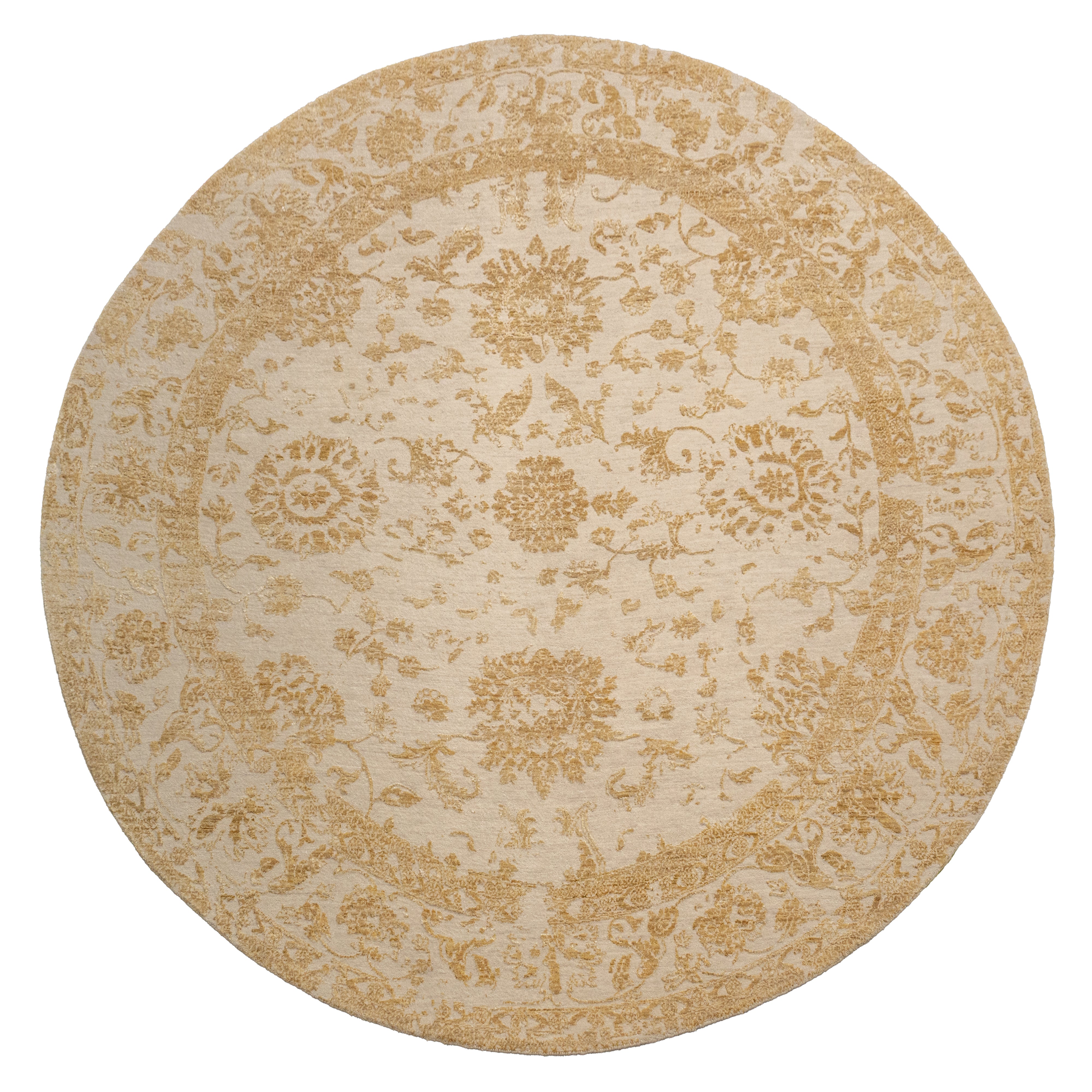 Handknotted Carpet, DIA- 939 VASE 3,French Beige & Wheat