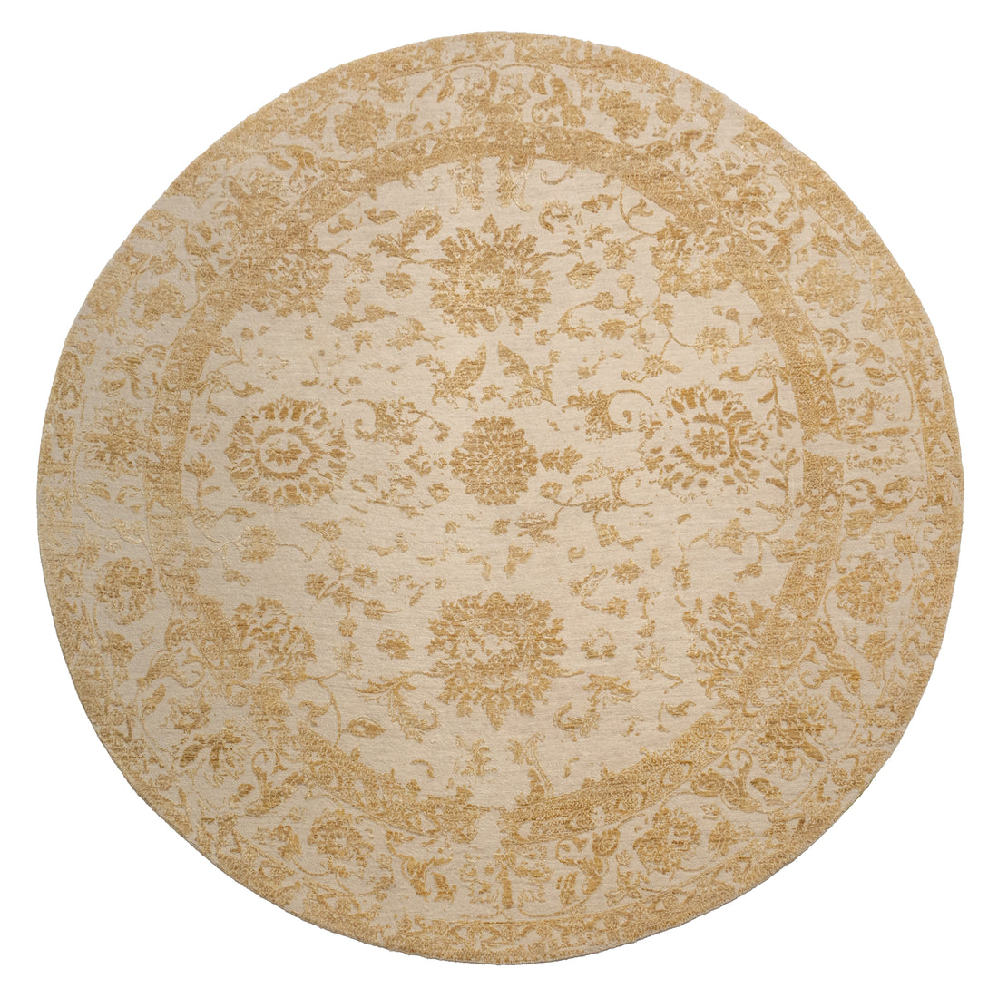 Handknotted Carpet, DIA- 939 VASE 3,French Beige & Wheat