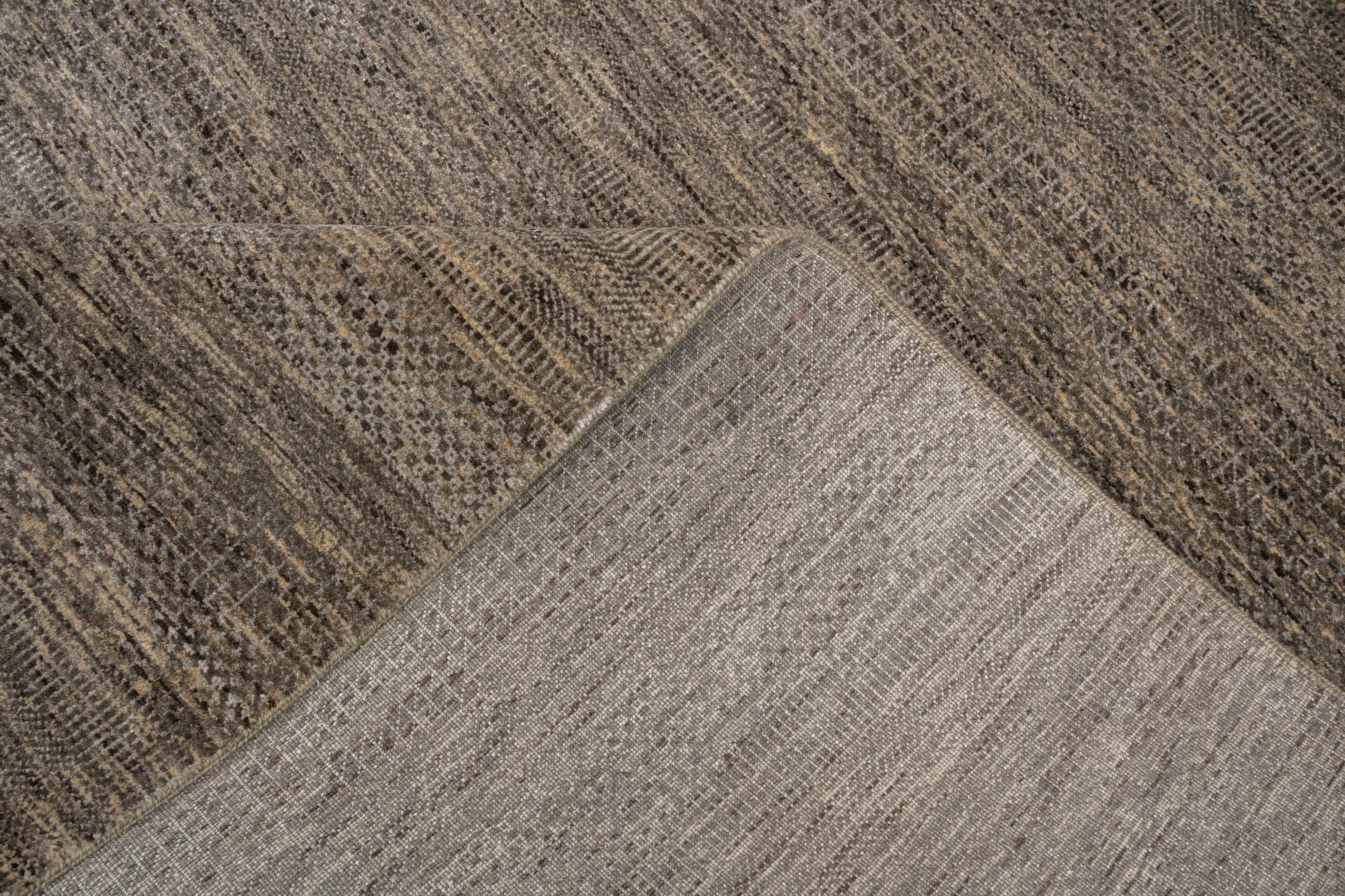 Handknotted Carpet, DIA- 952 MCN, Tan & Mud Brown