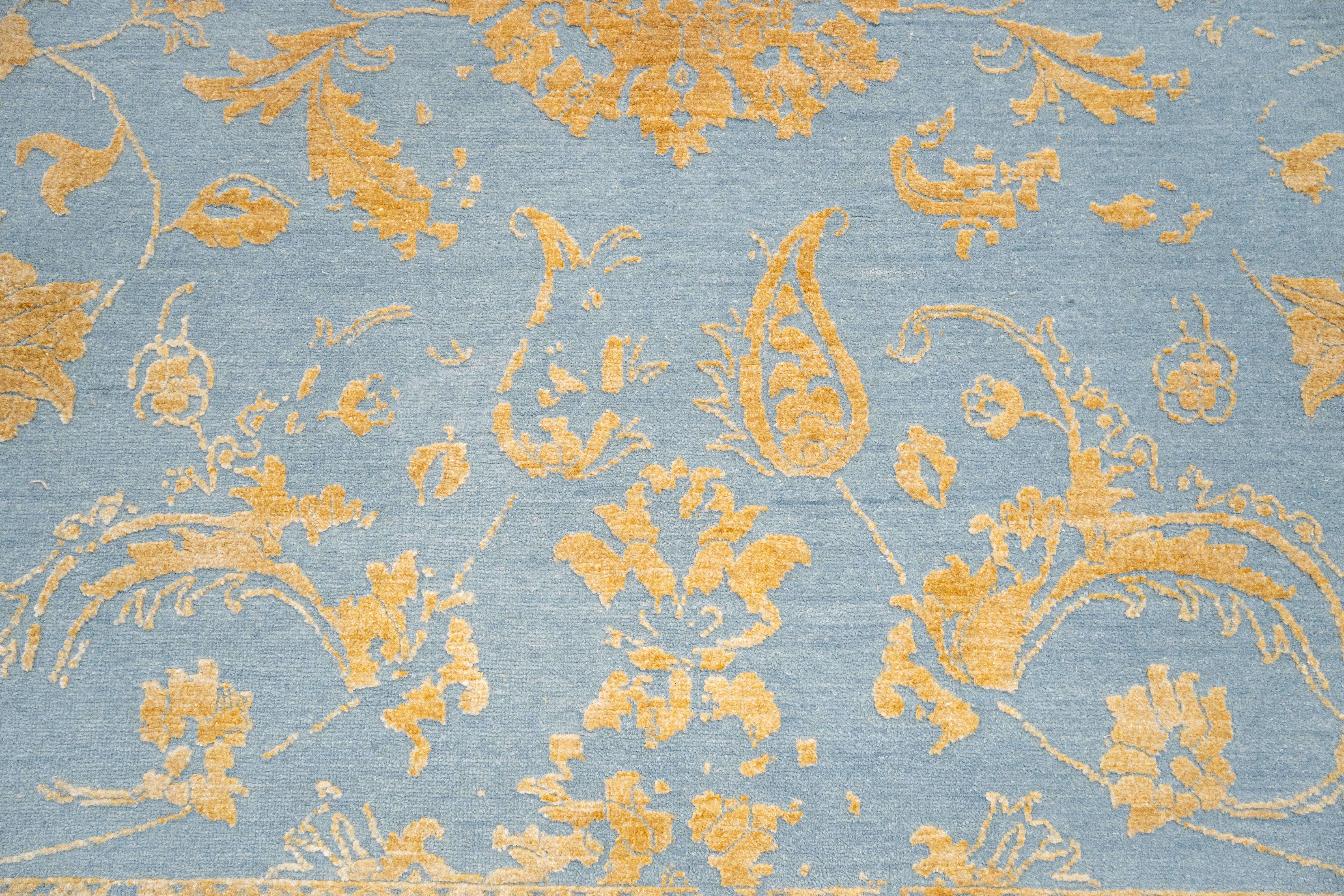 HandKnotted Modern Carpet DIA-96 JK-A Lavender Gray & Topaz