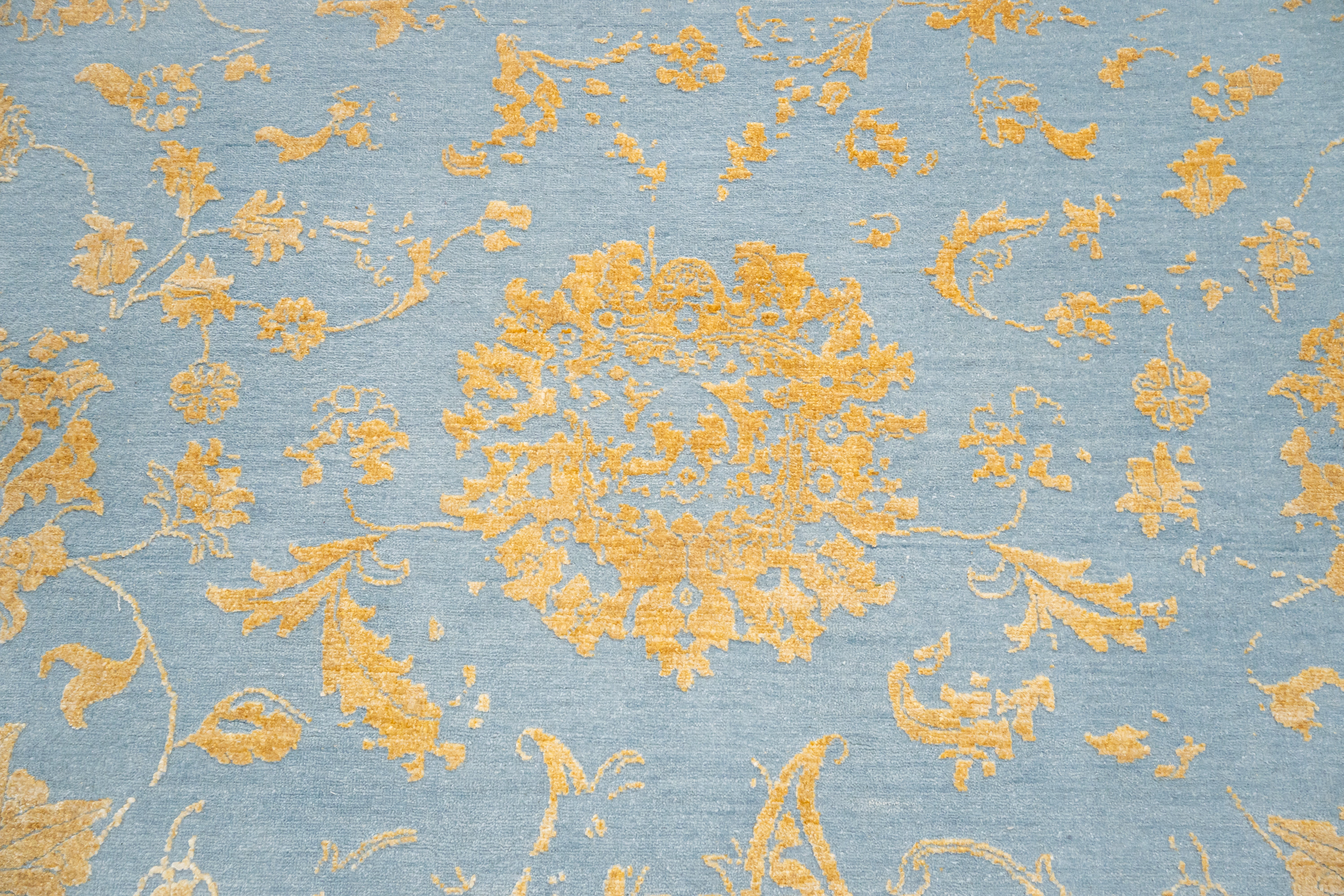 HandKnotted Modern Carpet DIA-96 JK-A Lavender Gray & Topaz