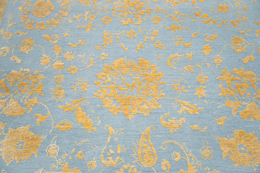 HandKnotted Modern Carpet DIA-96 JK-A Lavender Gray & Topaz